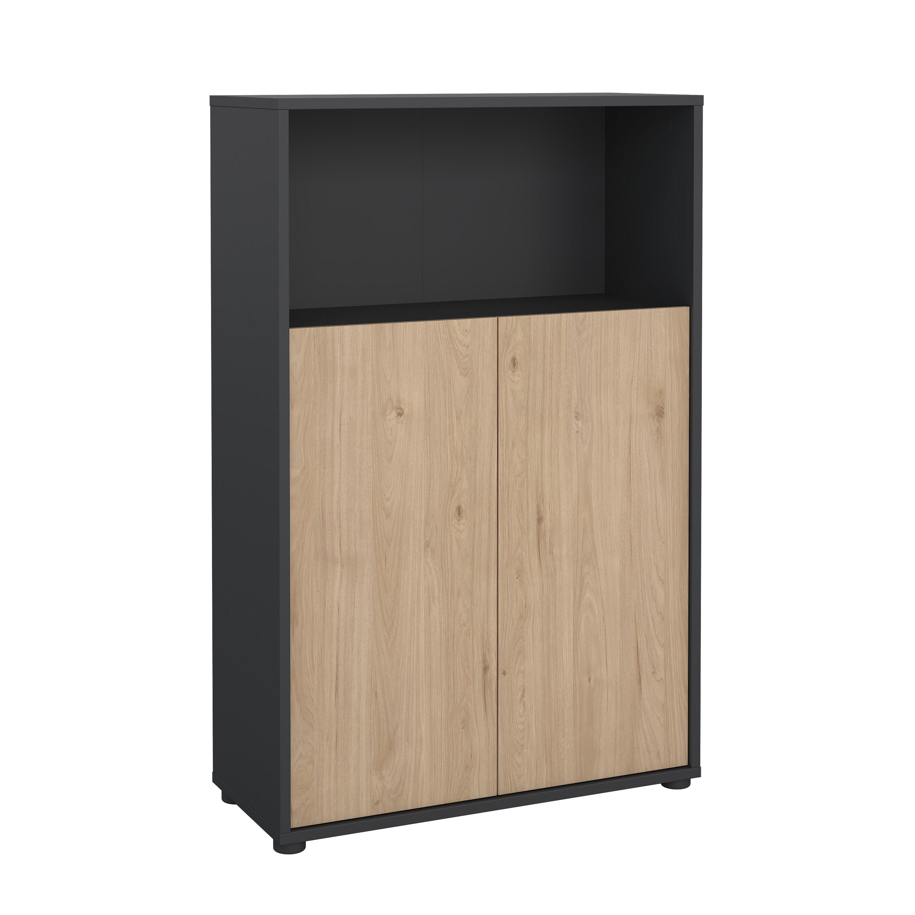 Tvilum Sign 48" Adjustable Bookcase, Gray/Jackson Hickory, large