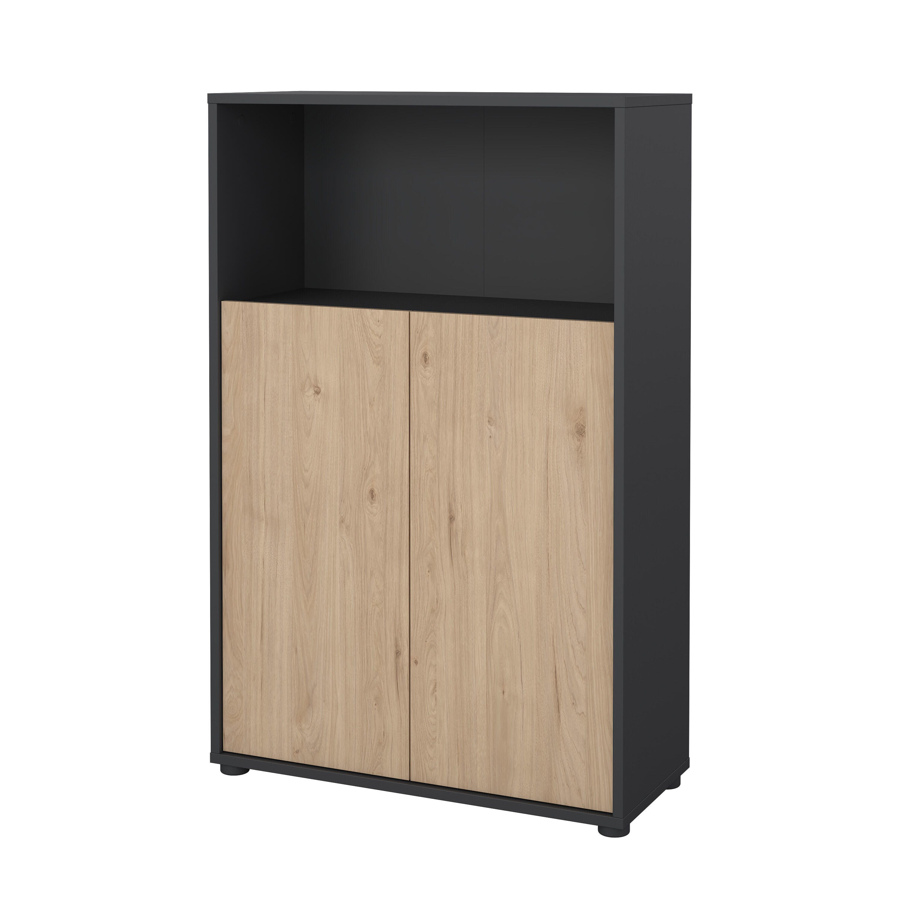 Tvilum Sign 48" Adjustable Bookcase, Gray/Jackson Hickory, large