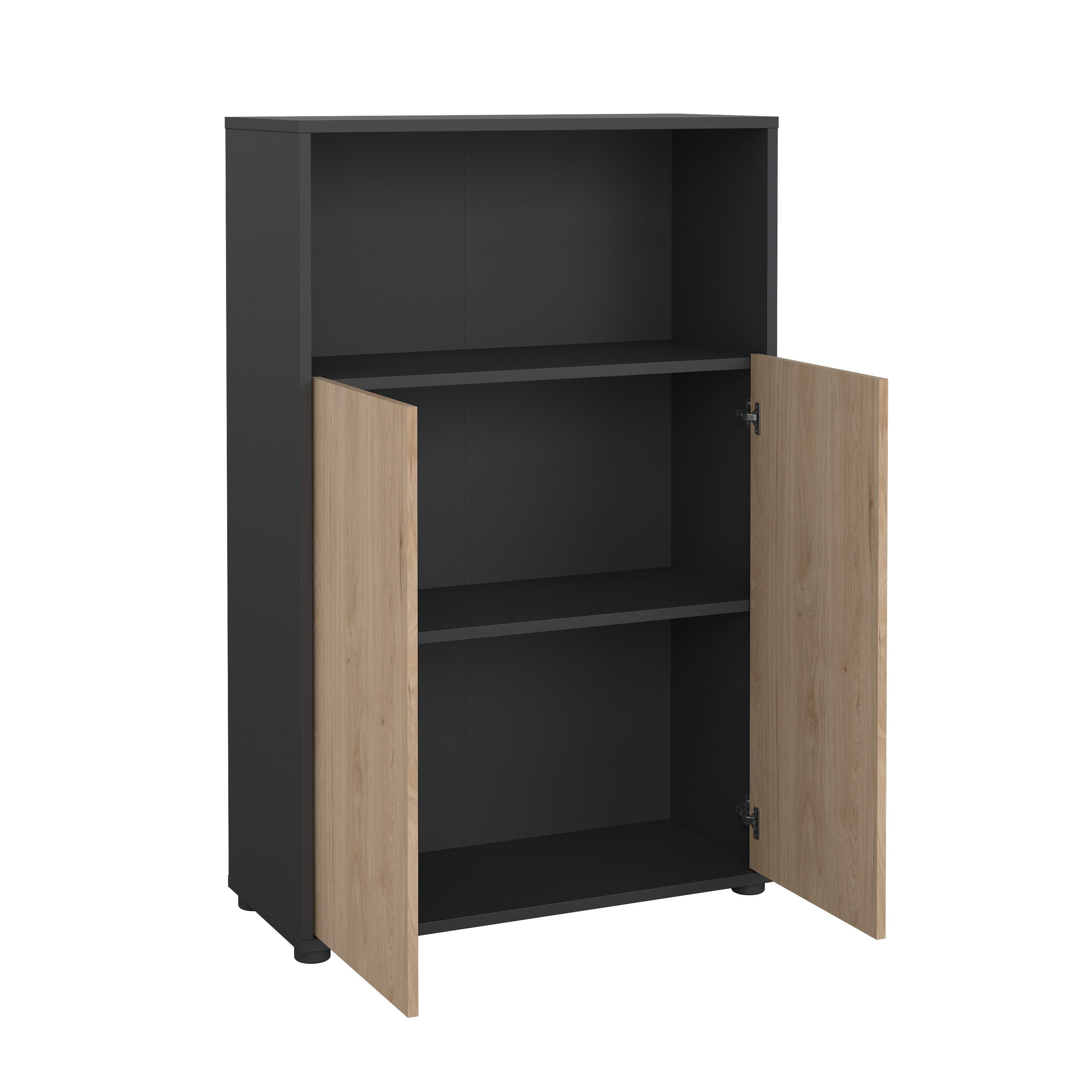 Tvilum Sign 48" Adjustable Bookcase, Gray/Jackson Hickory, large