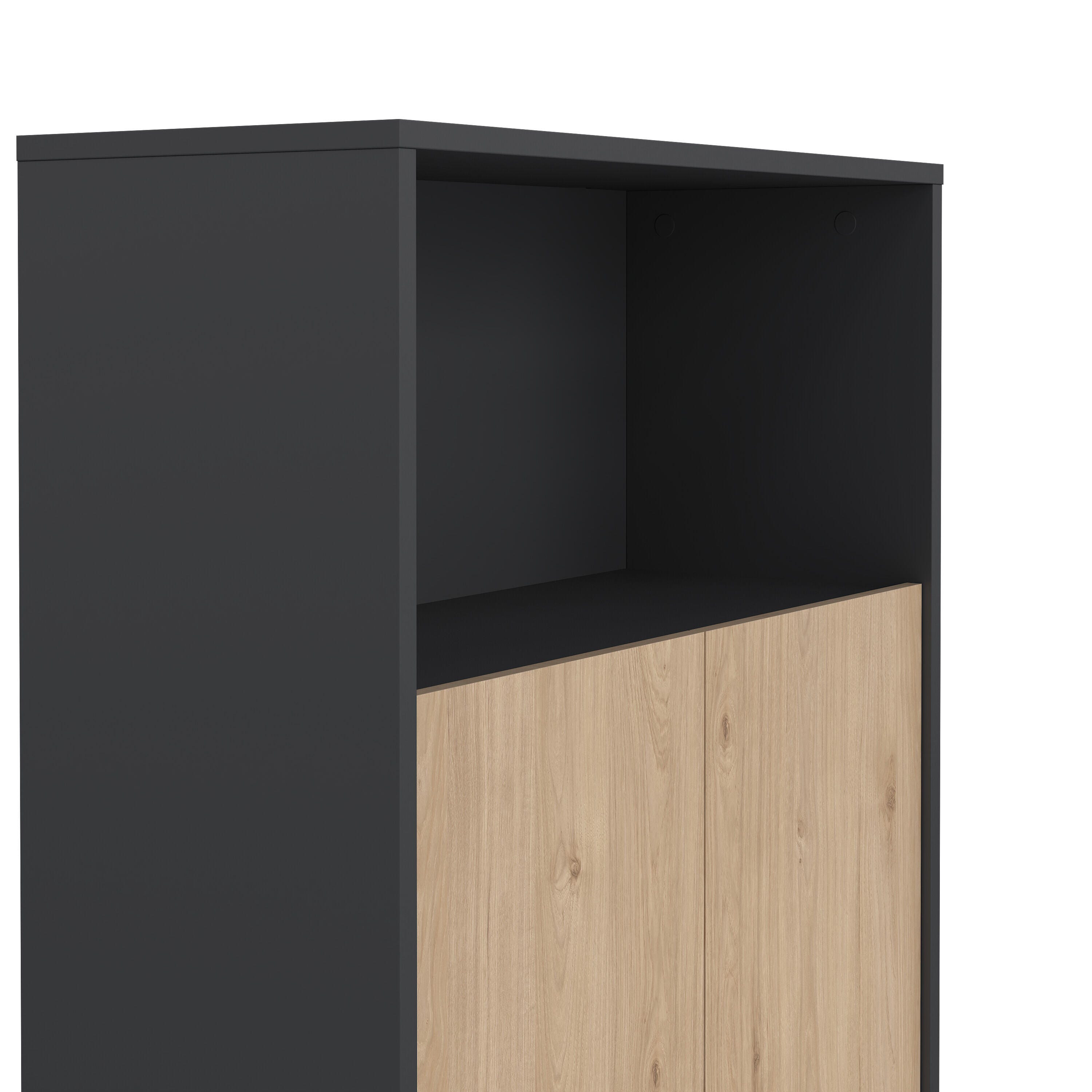 Tvilum Sign 48" Adjustable Bookcase, Gray/Jackson Hickory, large