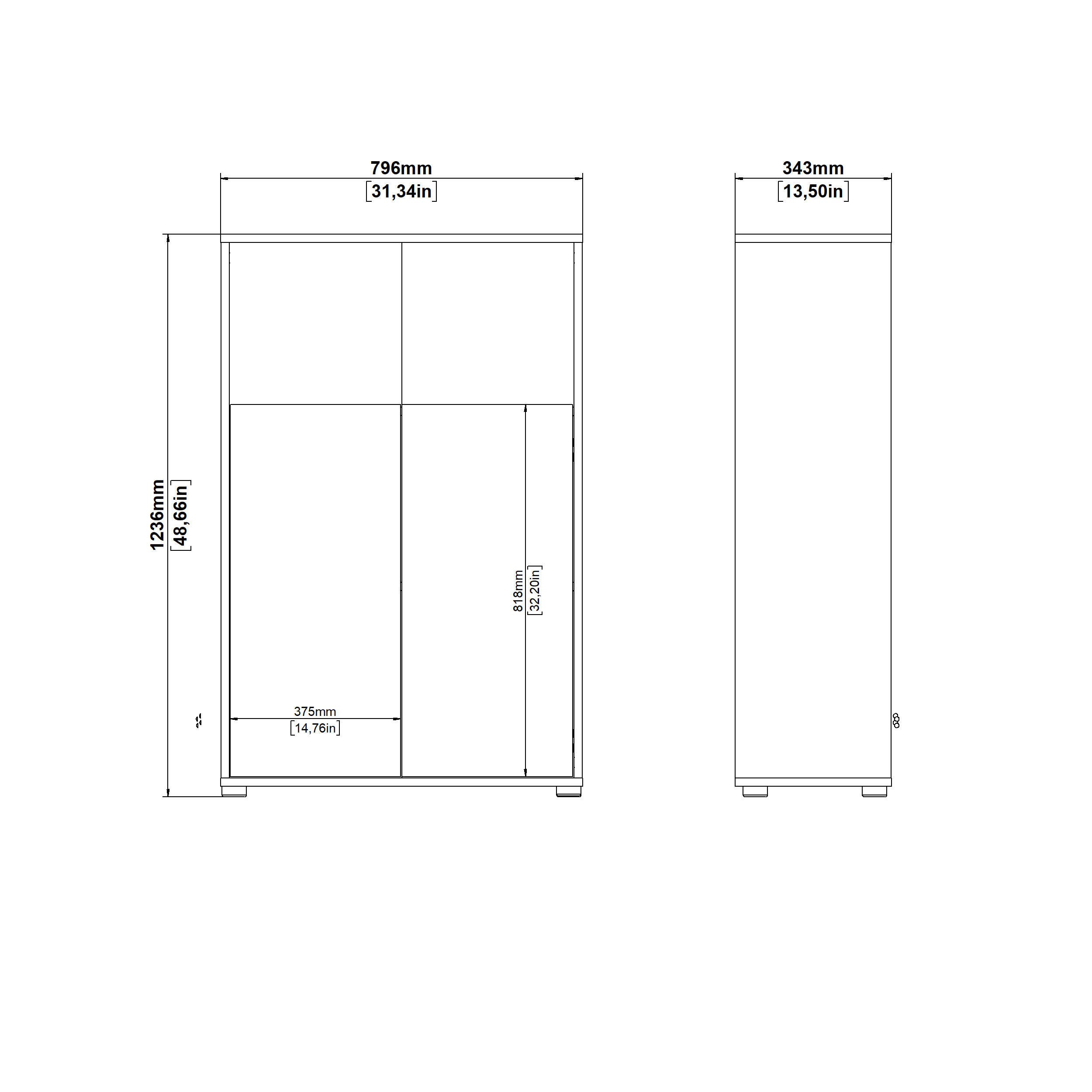 Tvilum Sign 48" Adjustable Bookcase, Gray/Jackson Hickory, large