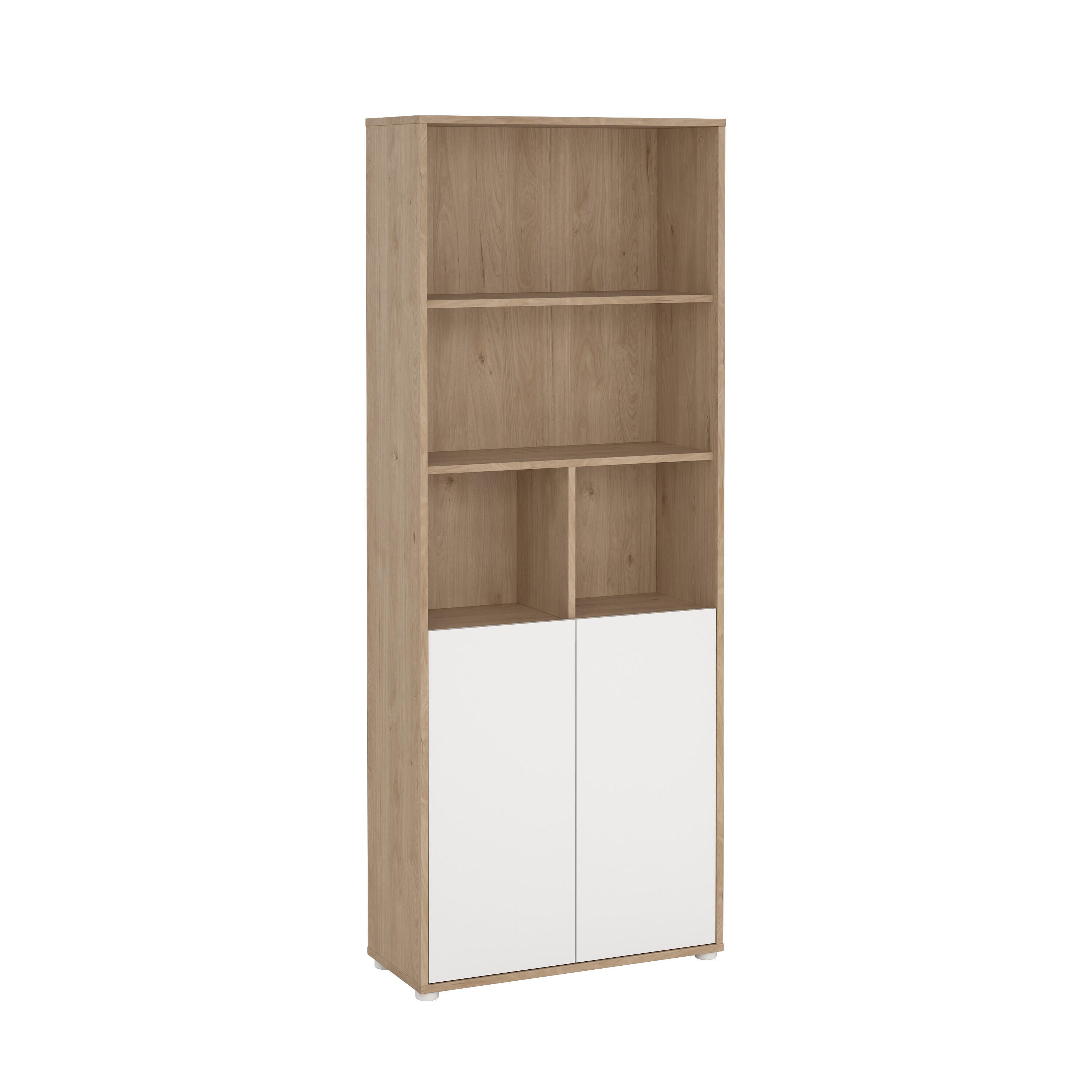 Tvilum Sign 80" Bookcase, Jackson Hickory/White, large