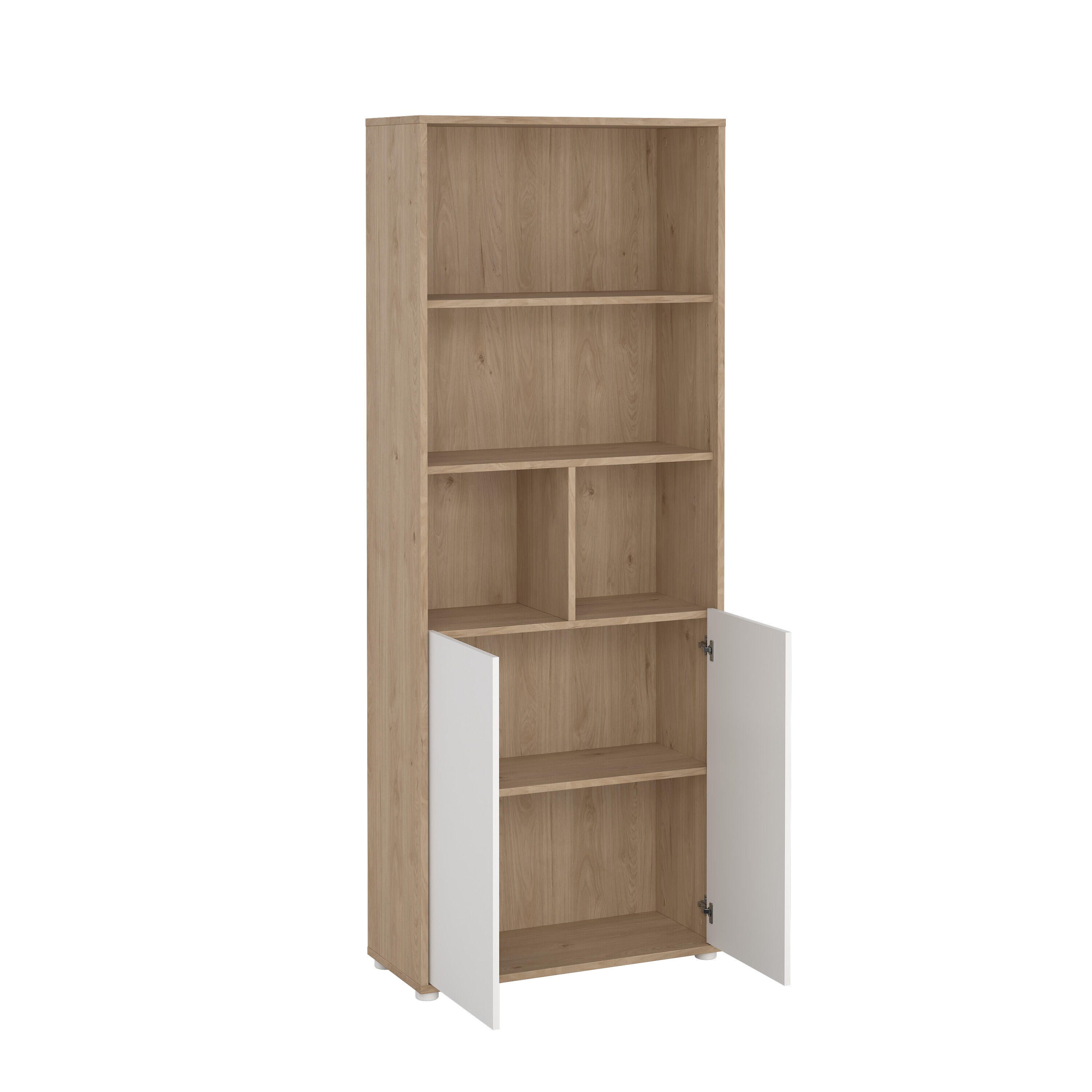 Tvilum Sign 80" Bookcase, Jackson Hickory/White, large
