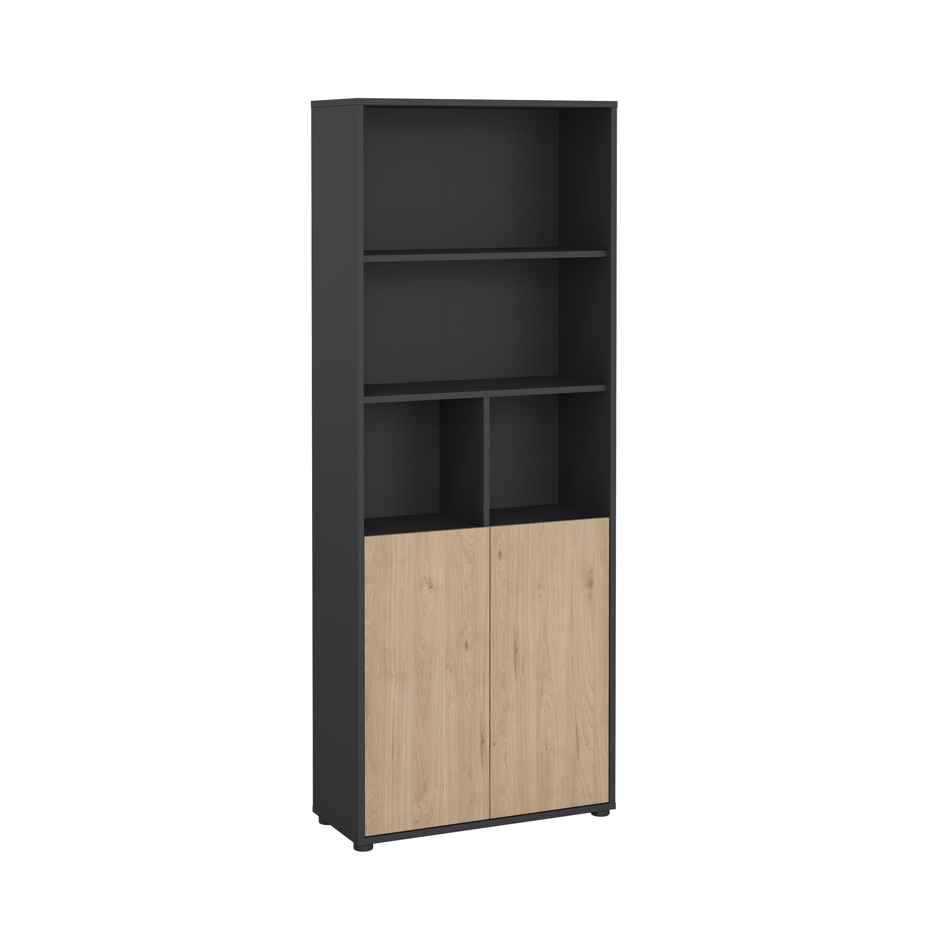 Tvilum Sign 80" Bookcase, Gray/Jackson Hickory, large