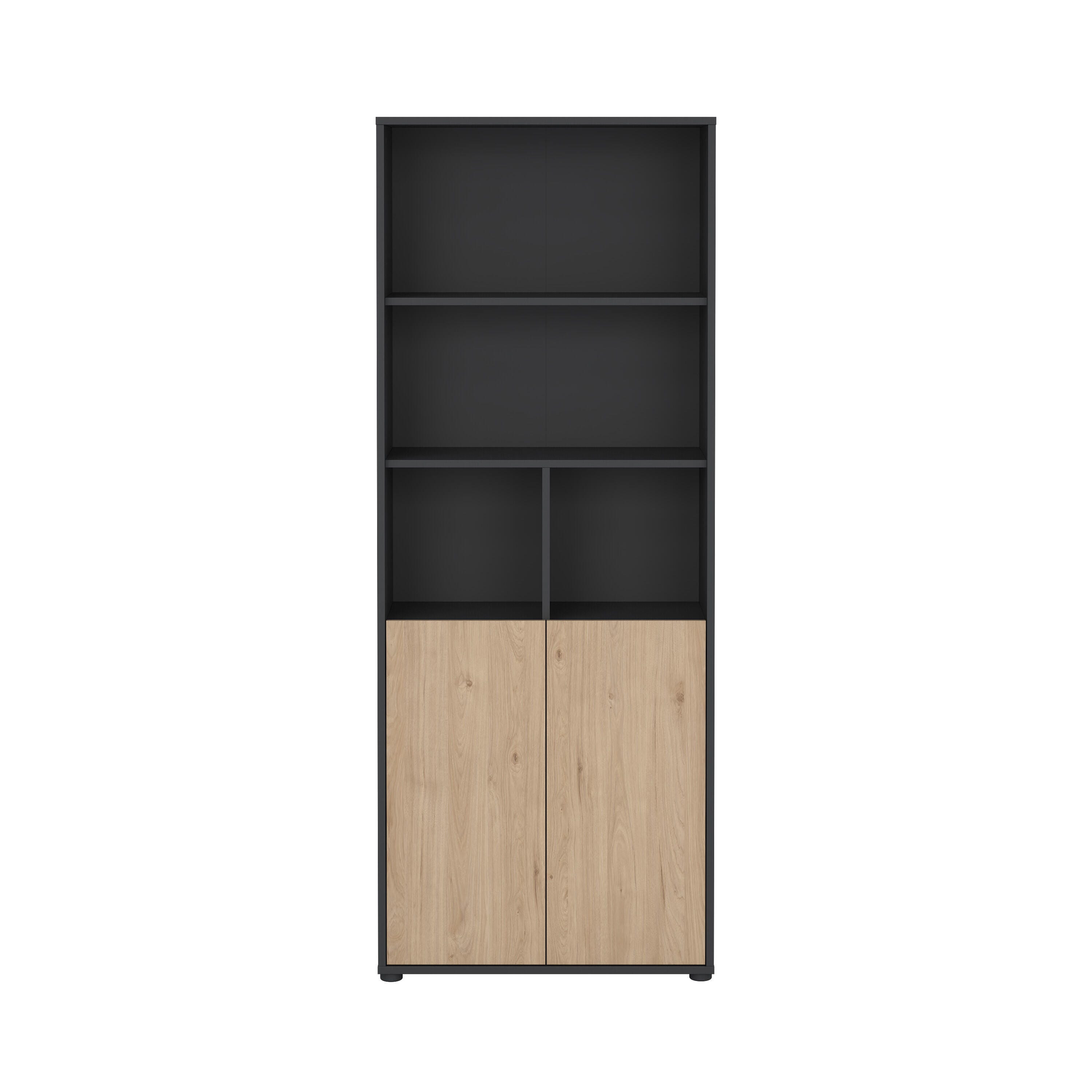Tvilum Sign 80" Bookcase, Gray/Jackson Hickory, large