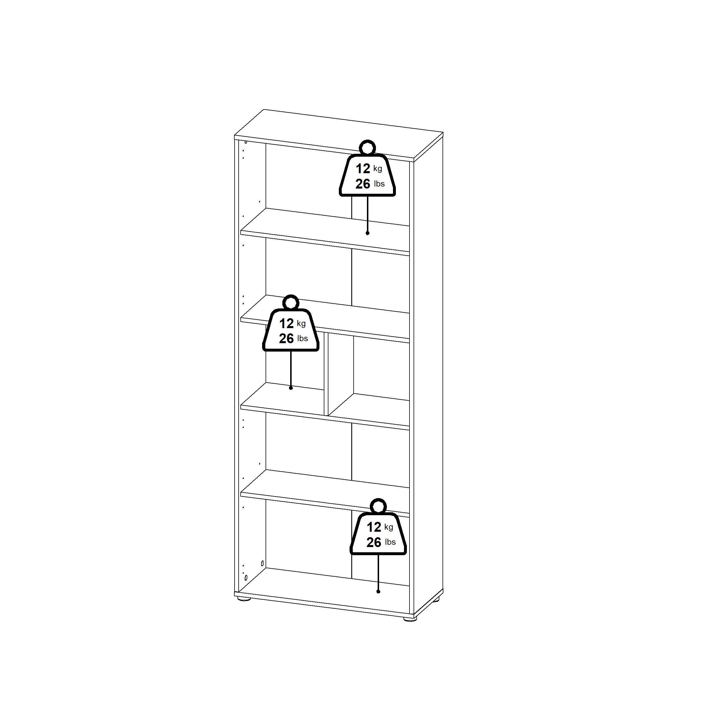 Tvilum Sign 80" Bookcase, Gray/Jackson Hickory, large