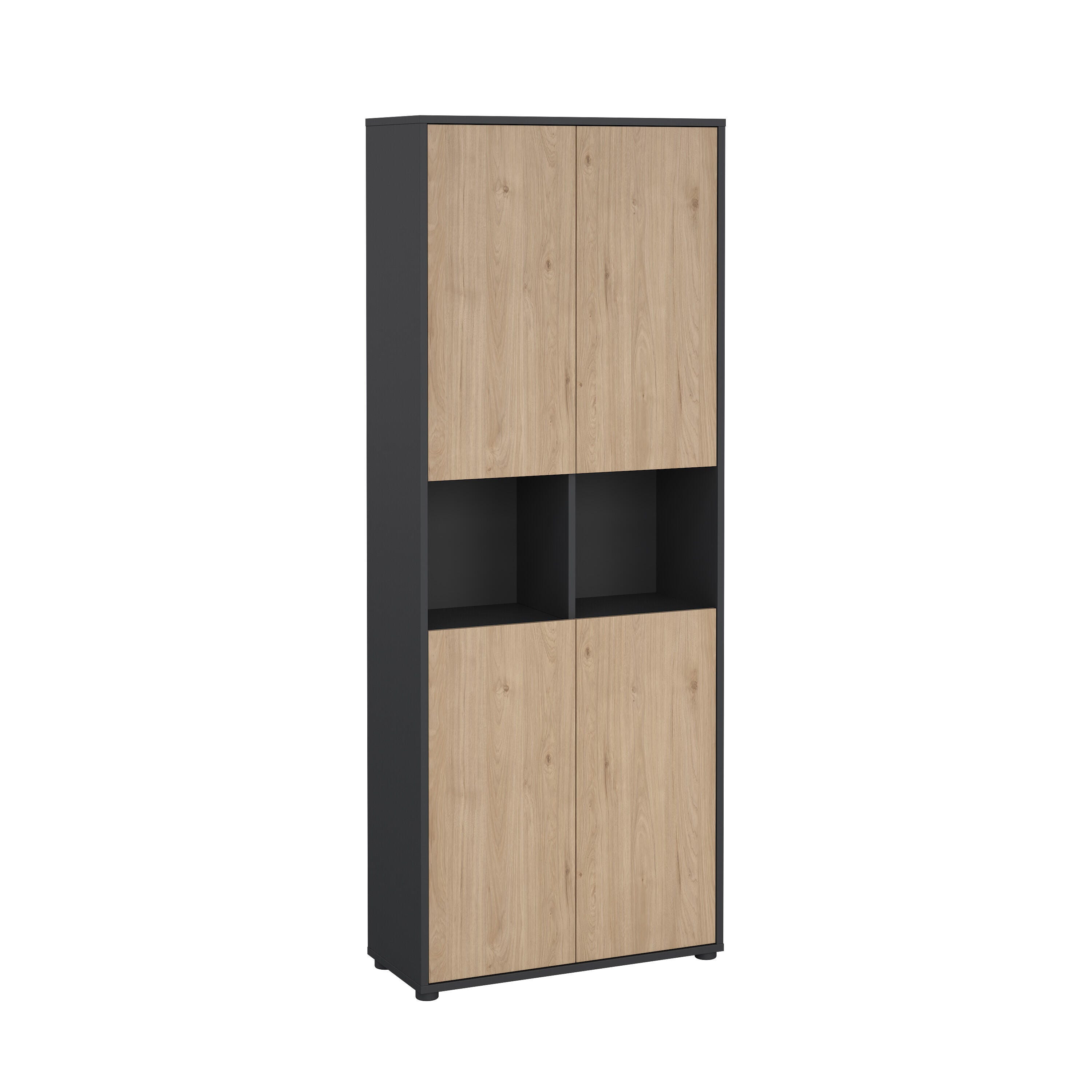 Tvilum Sign 80" Bookcase, Gray/Jackson Hickory, large
