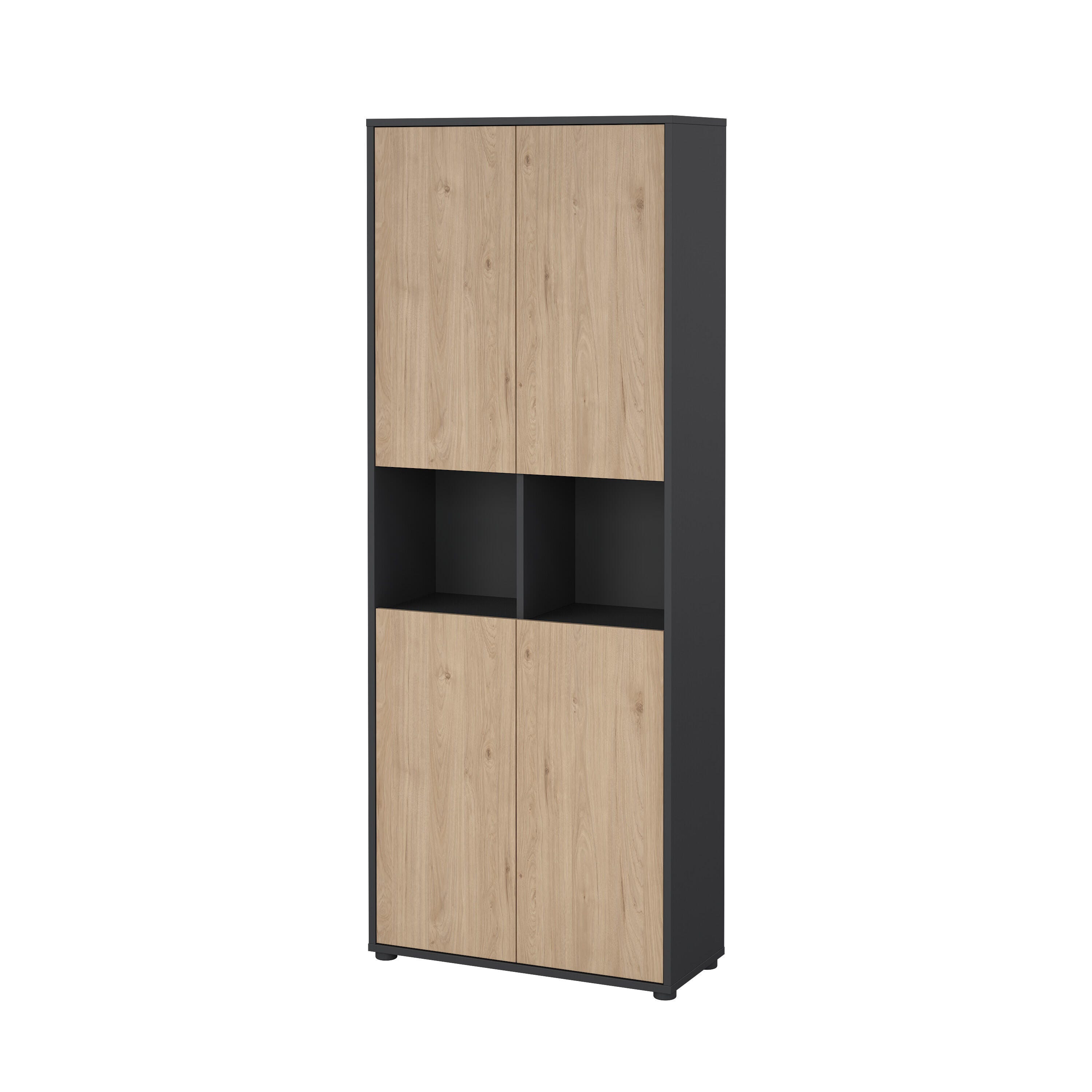 Tvilum Sign 80" Bookcase, Gray/Jackson Hickory, large