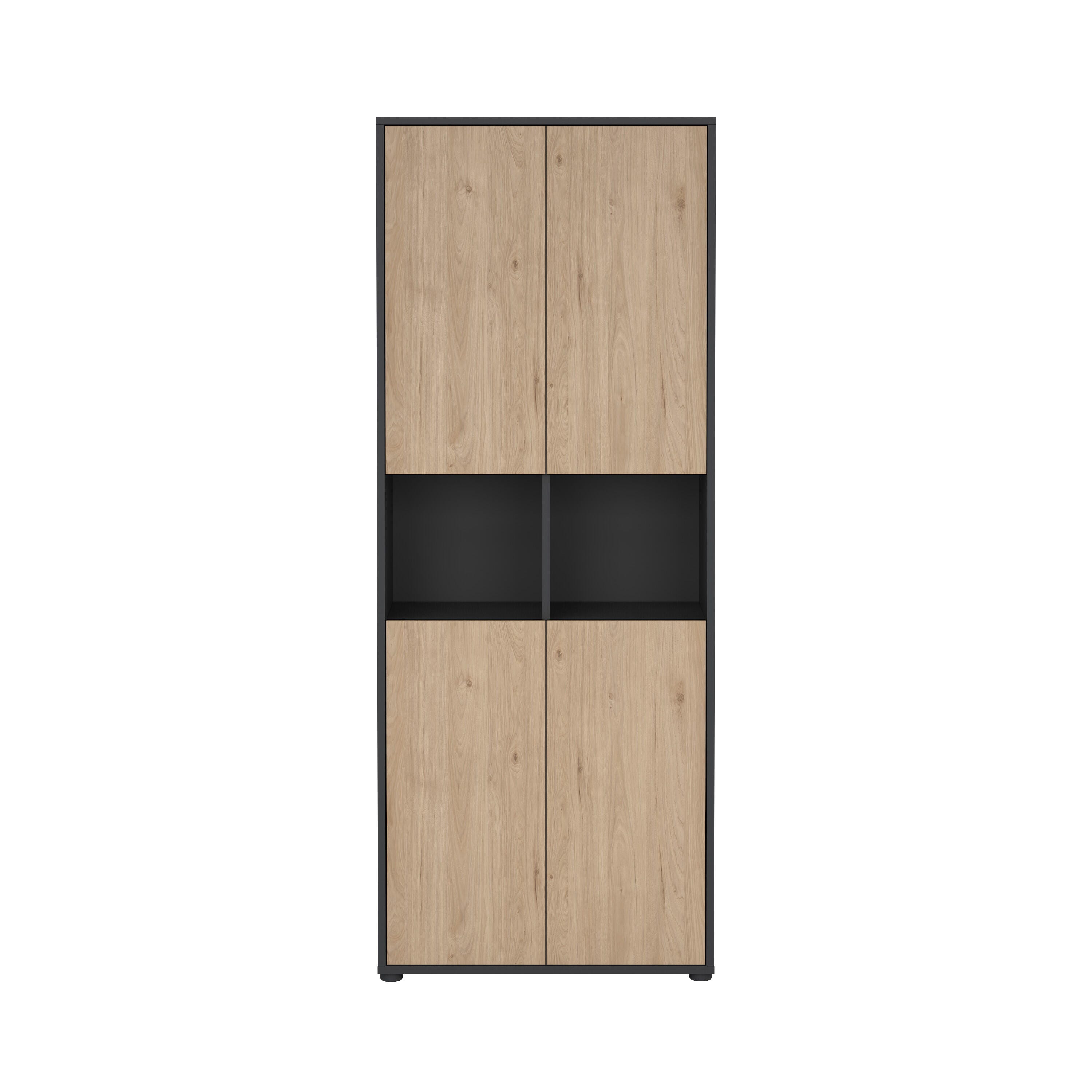 Tvilum Sign 80" Bookcase, Gray/Jackson Hickory, large