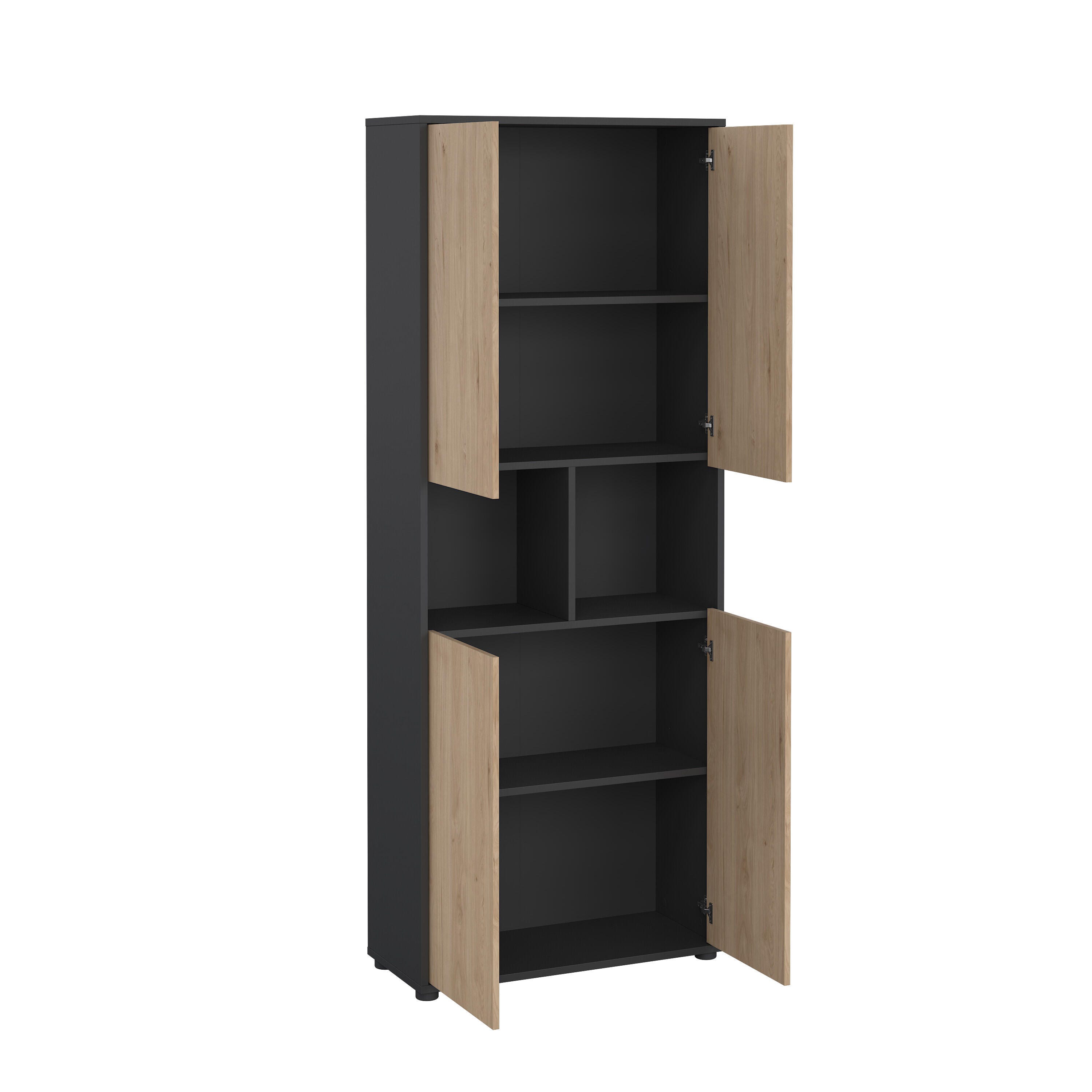 Tvilum Sign 80" Bookcase, Gray/Jackson Hickory, large
