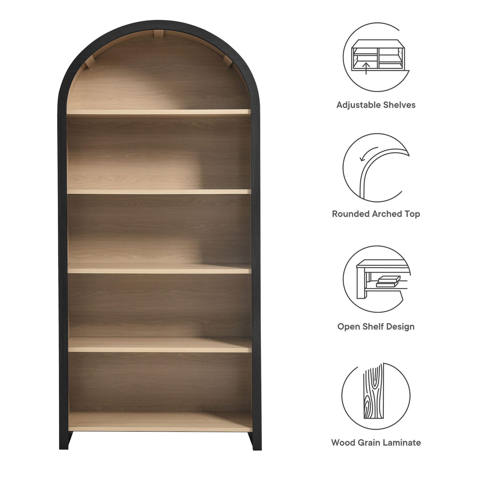 Modway Evie 76" Bookcase, , large