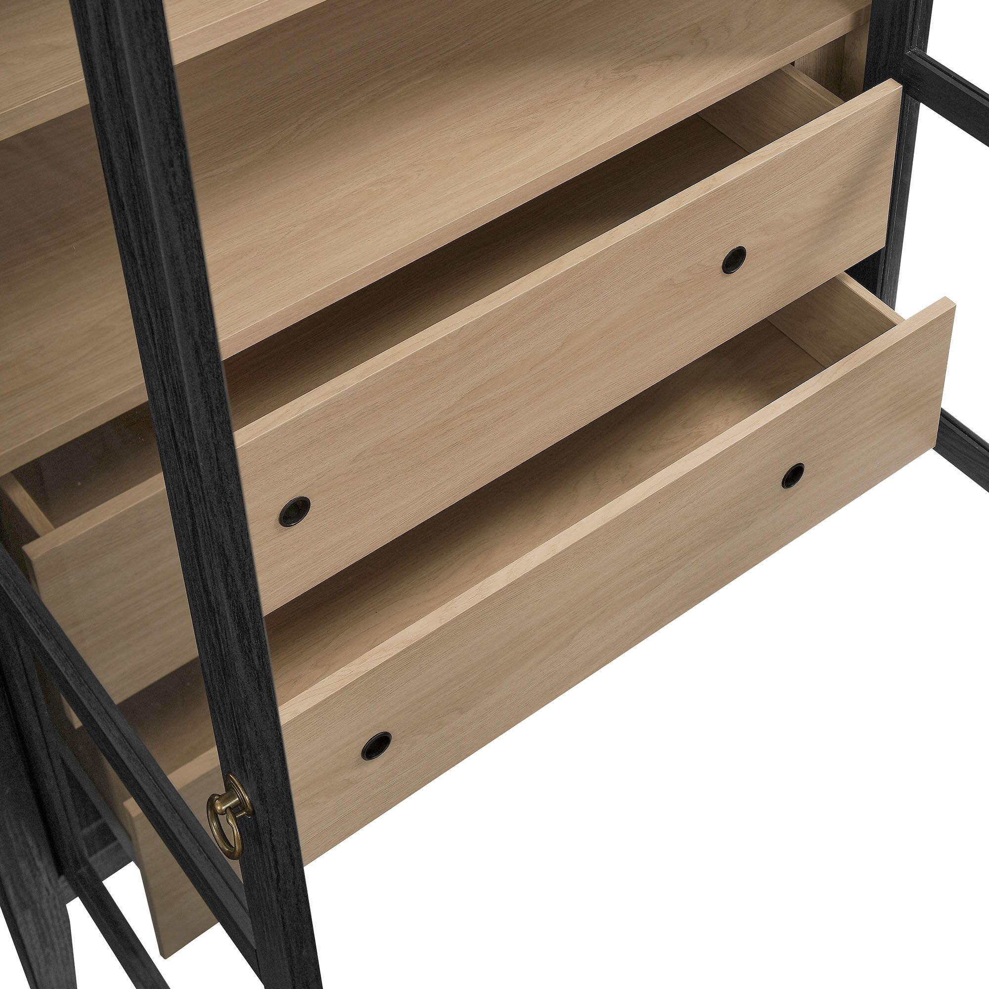Modway Nolan Storage Cabinet, Black Oak, large