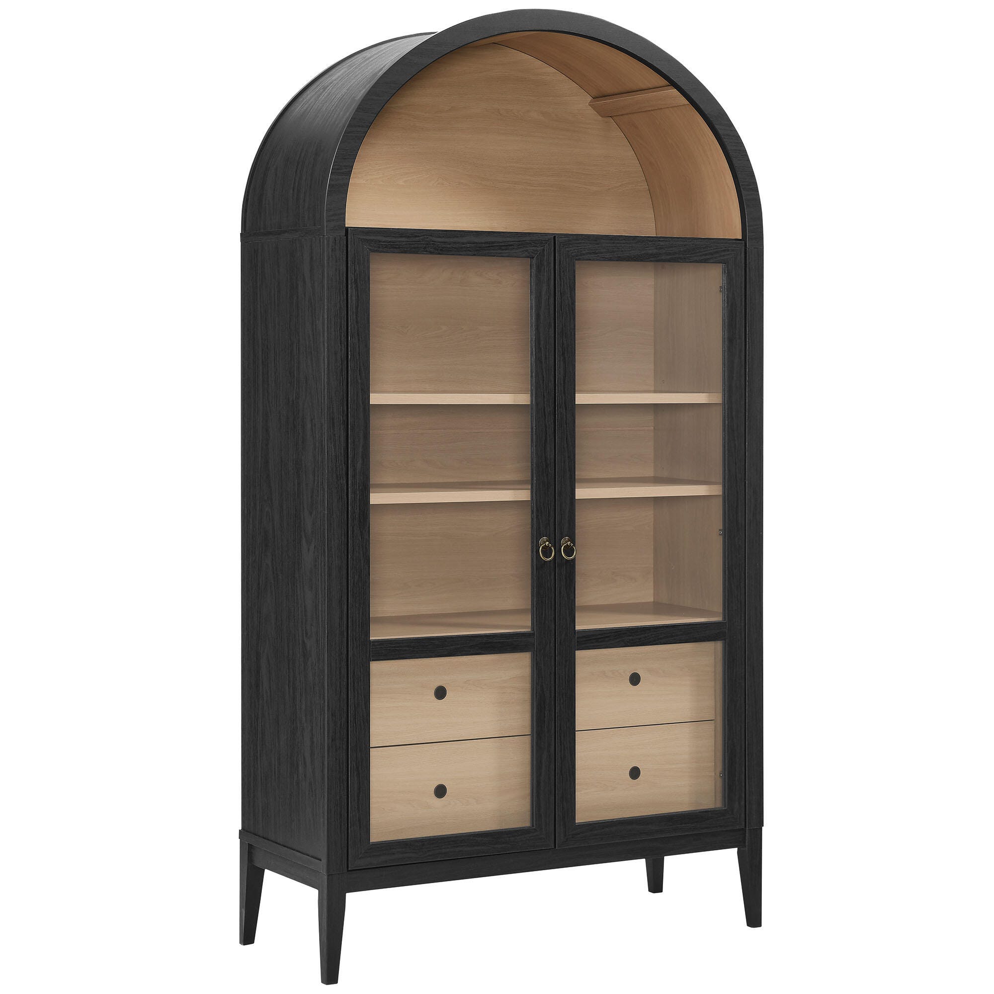 Modway Nolan Storage Cabinet, Black Oak, large