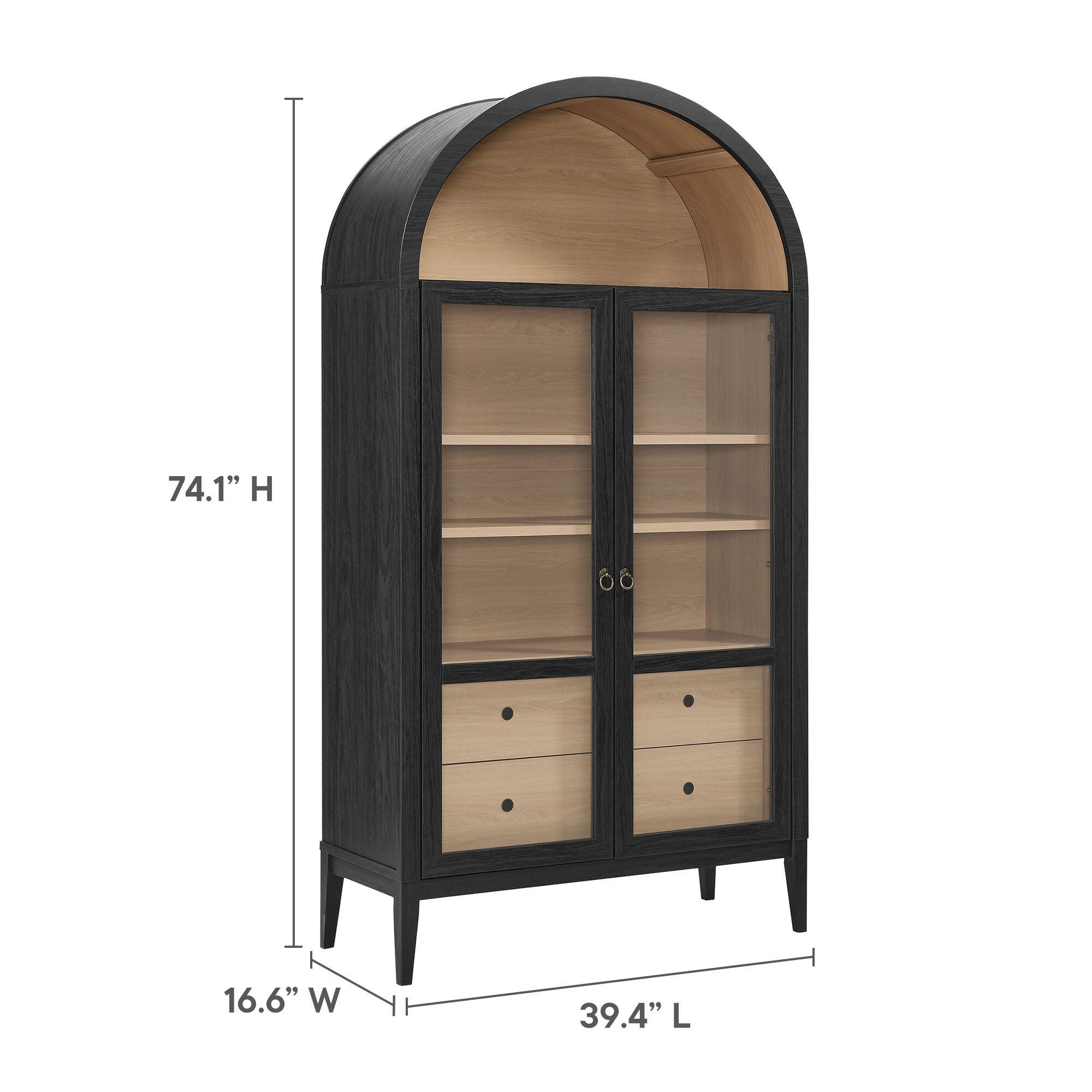 Modway Nolan Storage Cabinet, Black Oak, large