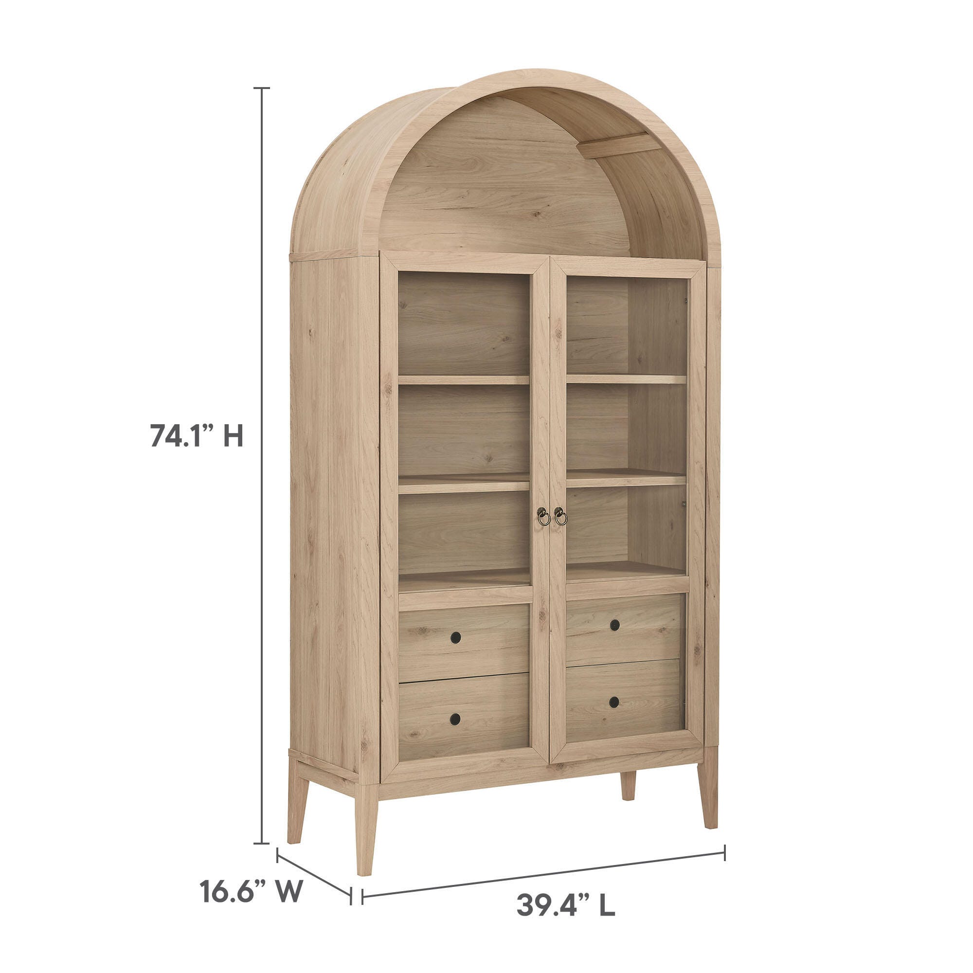 Modway Nolan Storage Cabinet, Light Oak, large