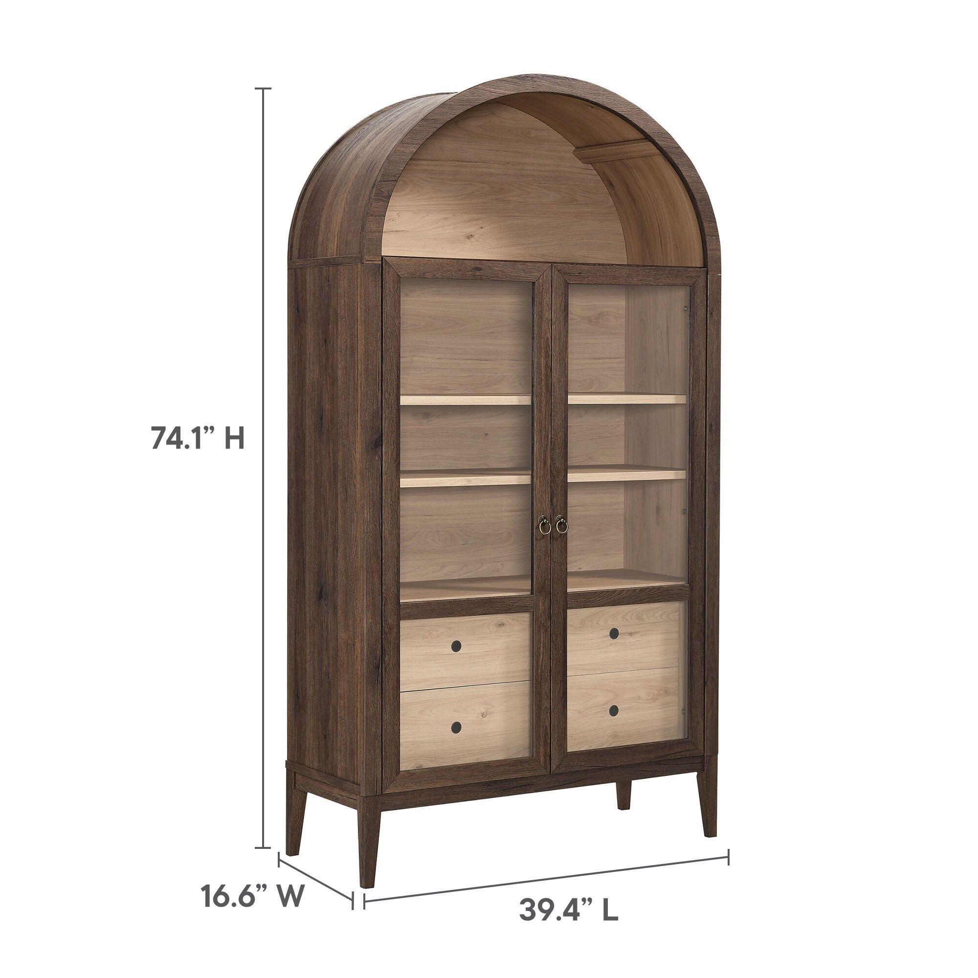 Modway Nolan Storage Cabinet, Walnut/Light Oak, large