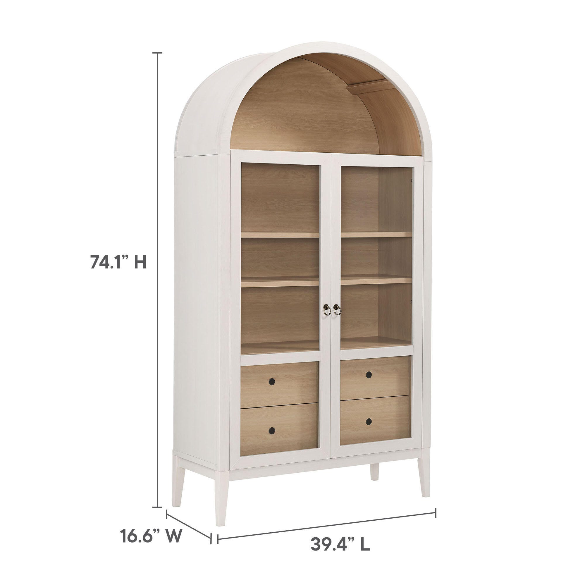 Modway Nolan Storage Cabinet, Ivory Oak, large