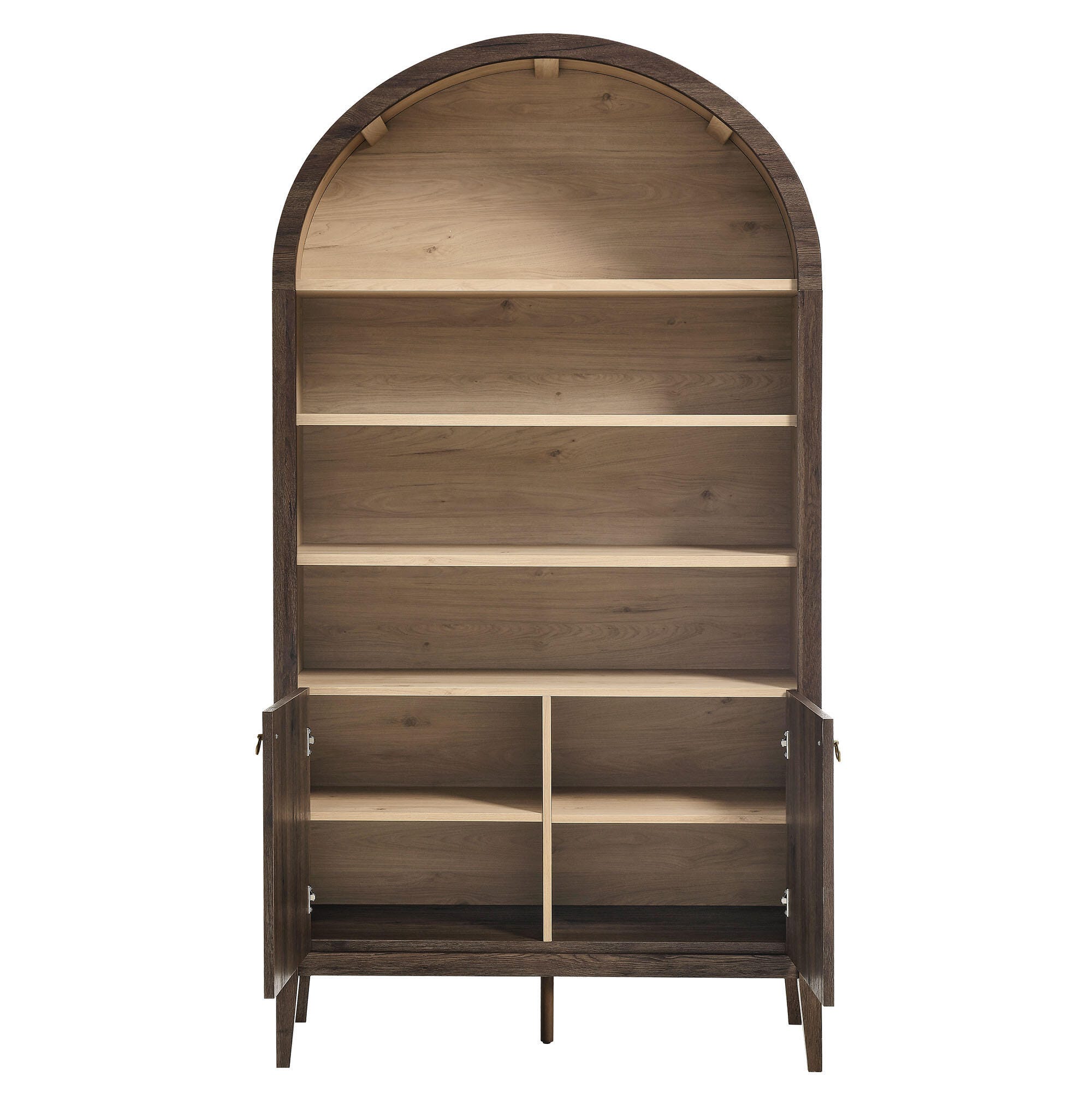 Modway Nolan 74" Storage Bookcase, Dark Walnut, large