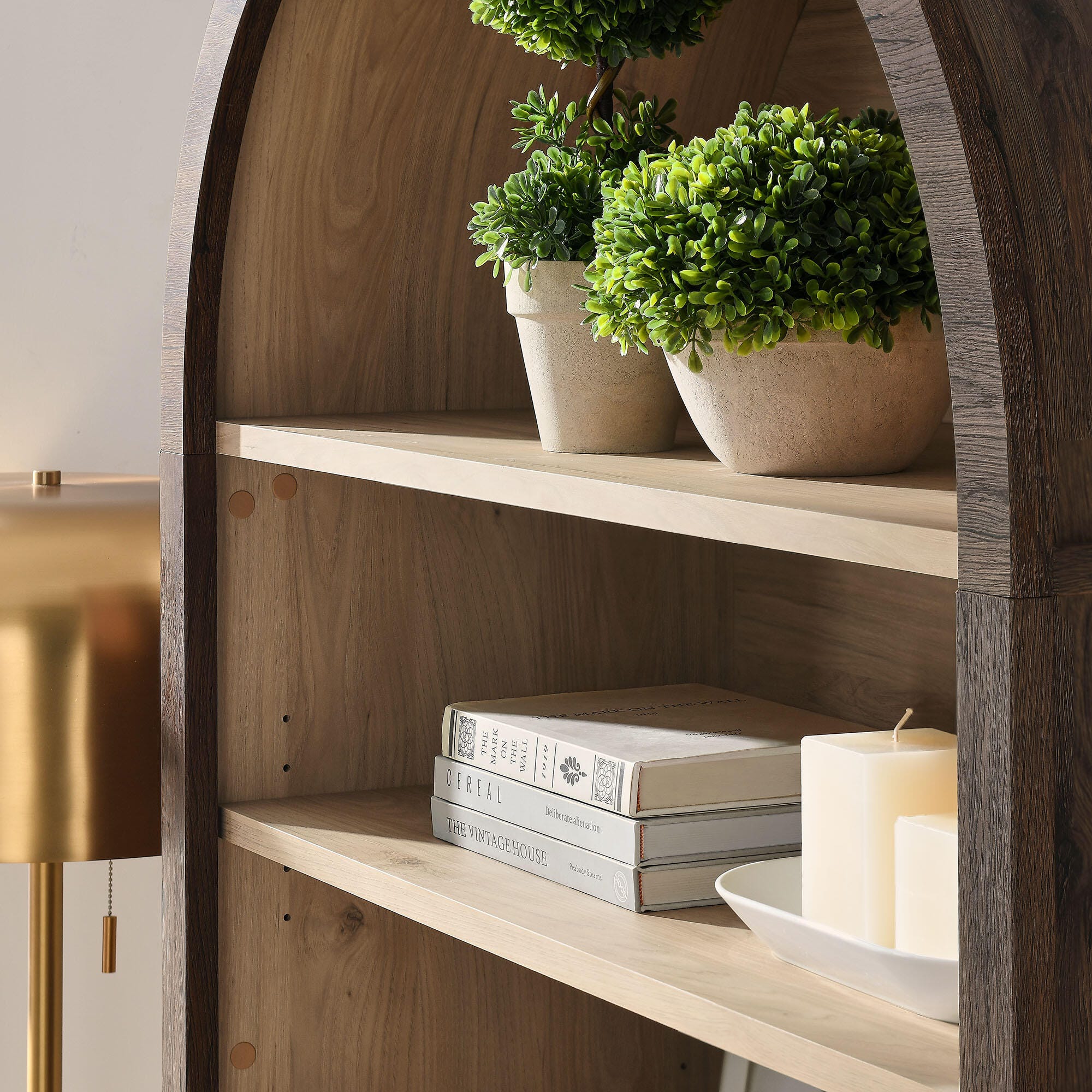 Modway Nolan 74" Storage Bookcase, Dark Walnut, large