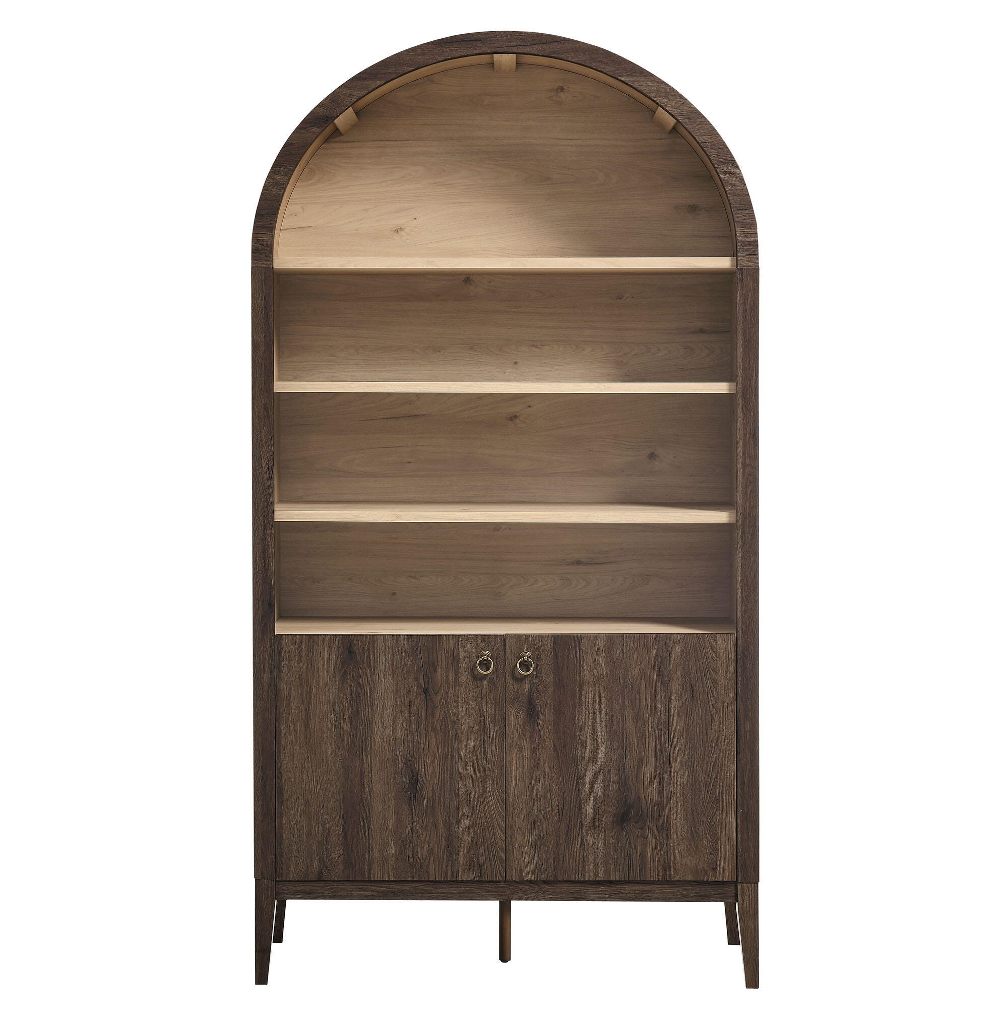 Modway Nolan 74" Storage Bookcase, Dark Walnut, large
