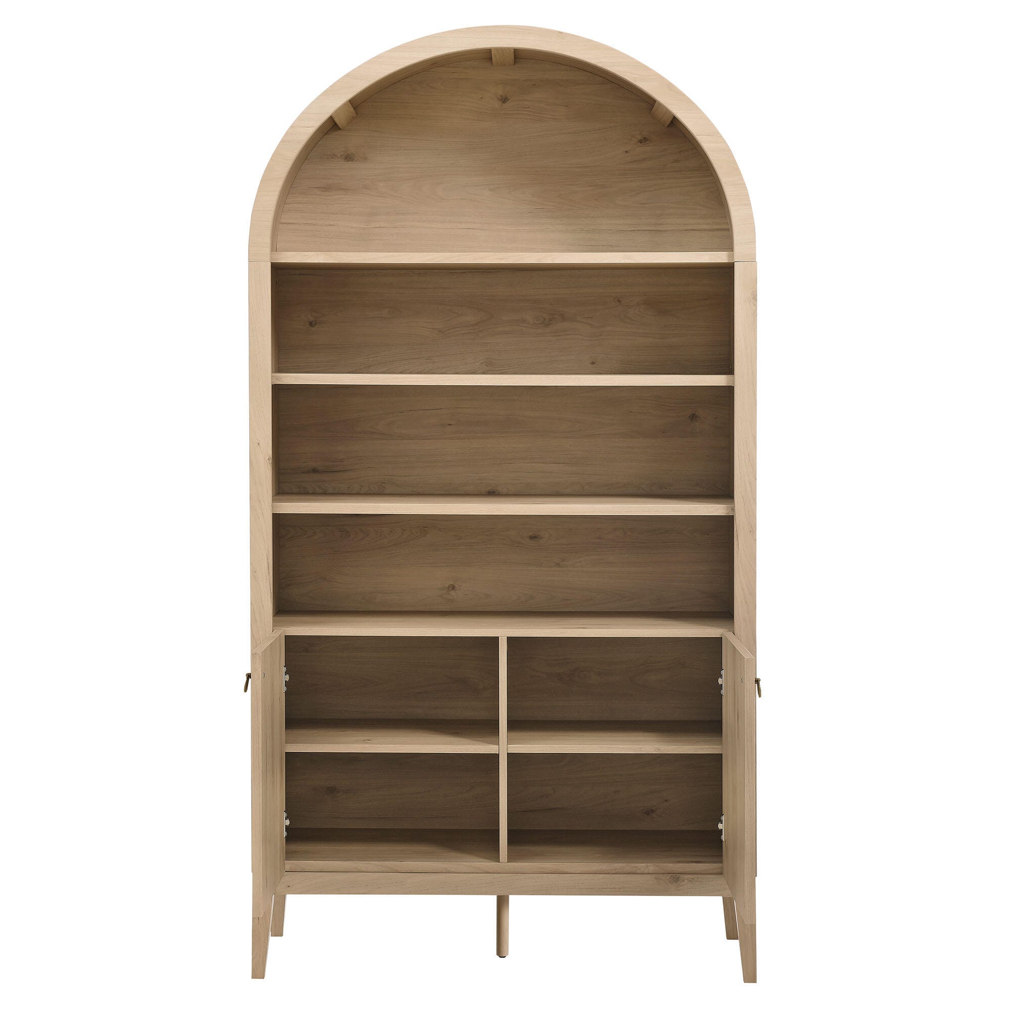 Modway Nolan 74" Storage Bookcase, Light Oak, large