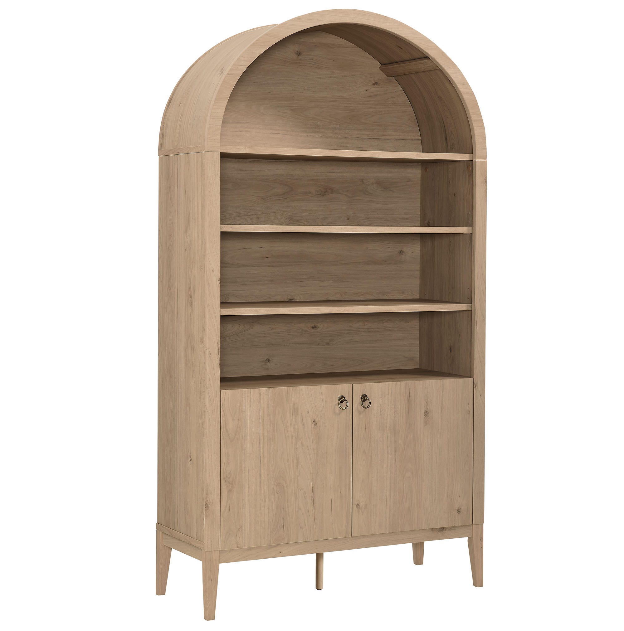 Modway Nolan 74" Storage Bookcase, Light Oak, large
