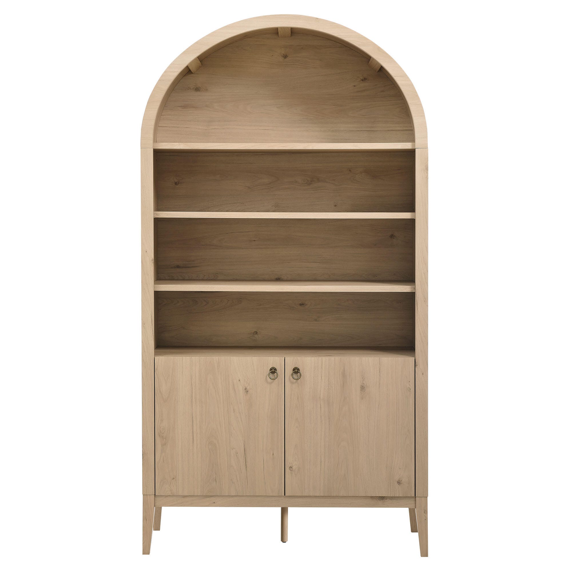 Modway Nolan 74" Storage Bookcase, Light Oak, large