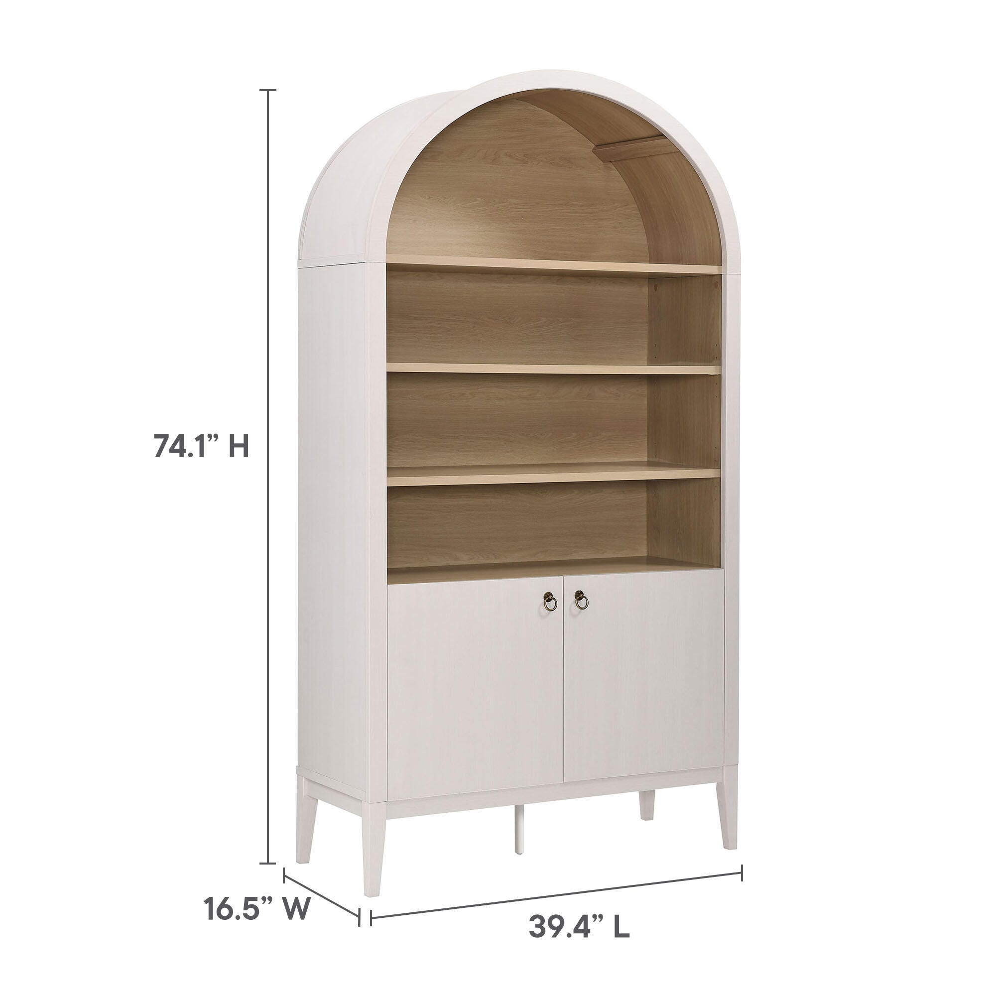 Modway Nolan 74" Storage Bookcase, Ivory, large