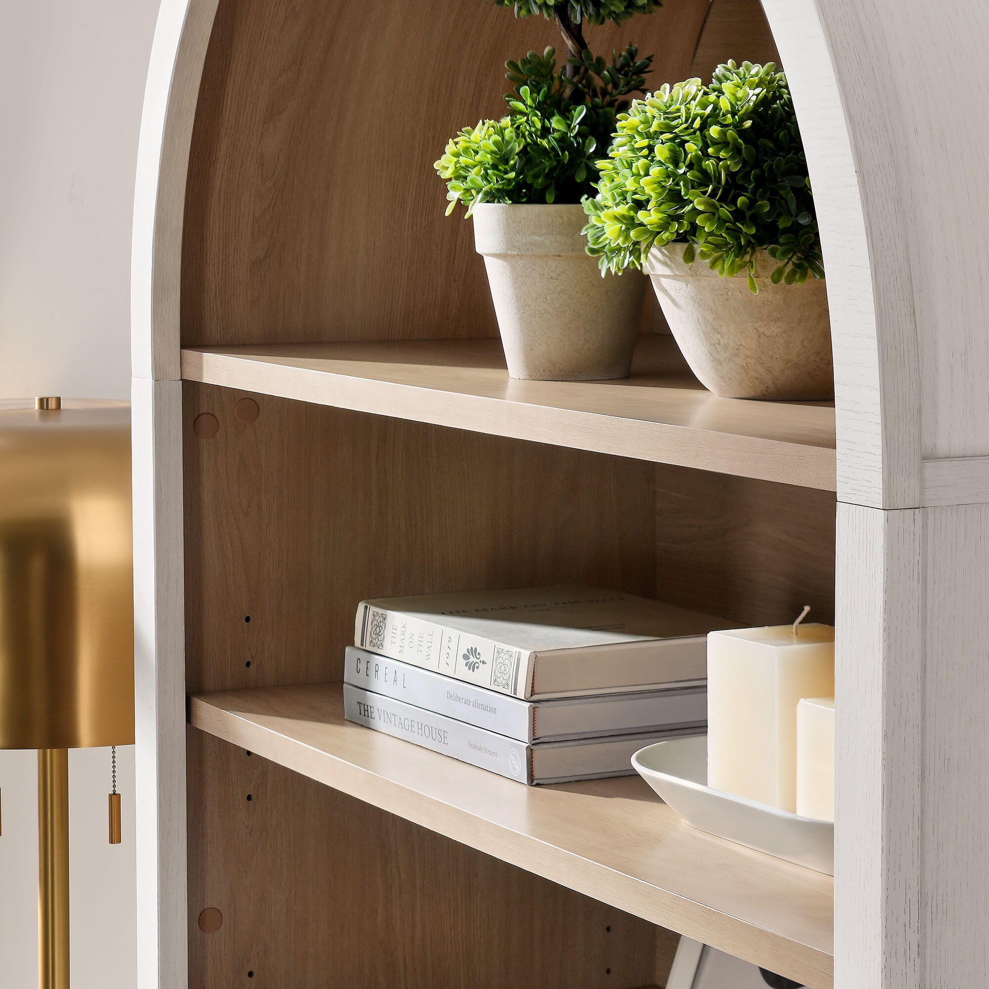 Modway Nolan 74" Storage Bookcase, Ivory, large