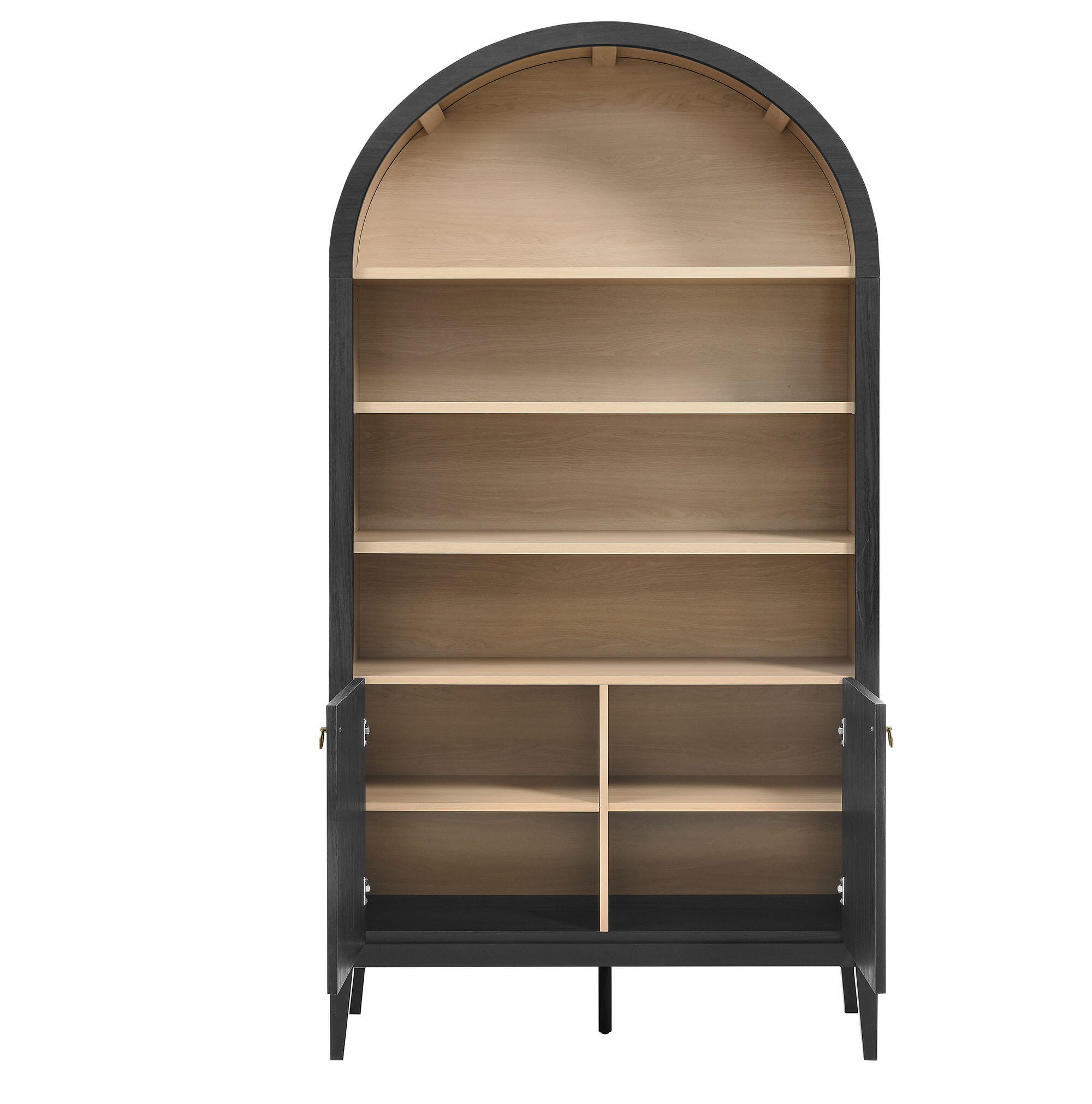 Modway Nolan 74" Storage Bookcase, Black, large