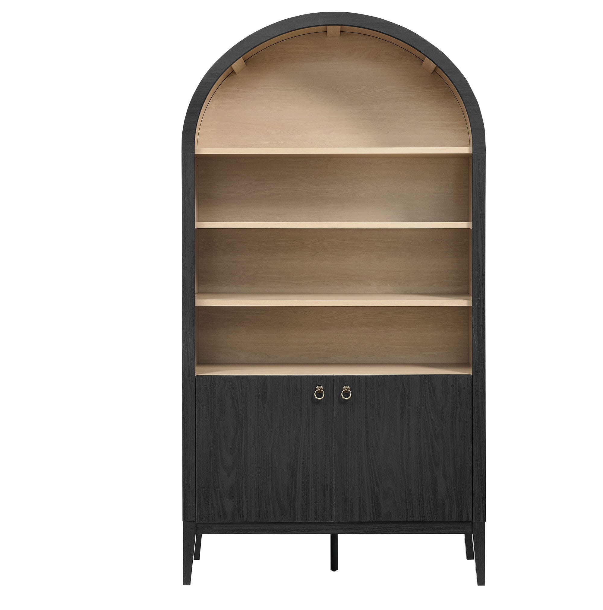 Modway Nolan 74" Storage Bookcase, Black, large
