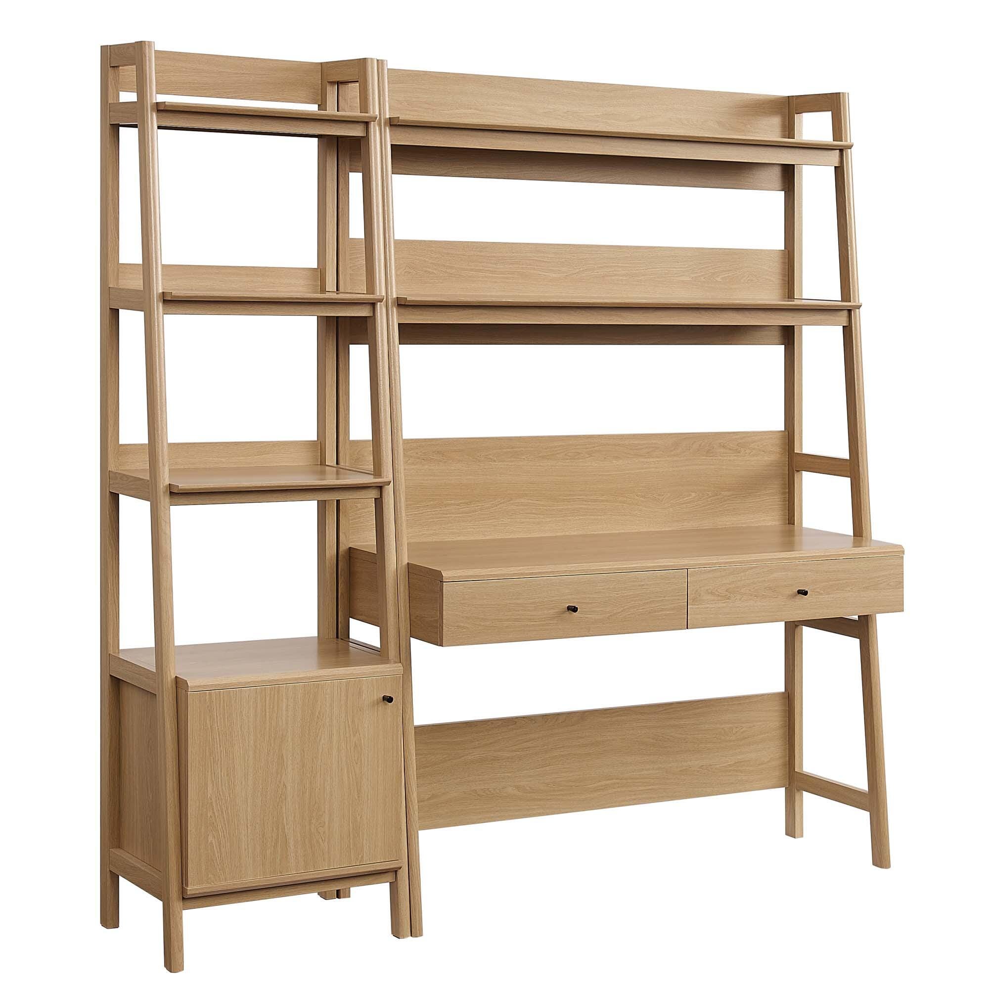 Modway Bixby 19" Home Office Desk and Bookshelf Set, , large