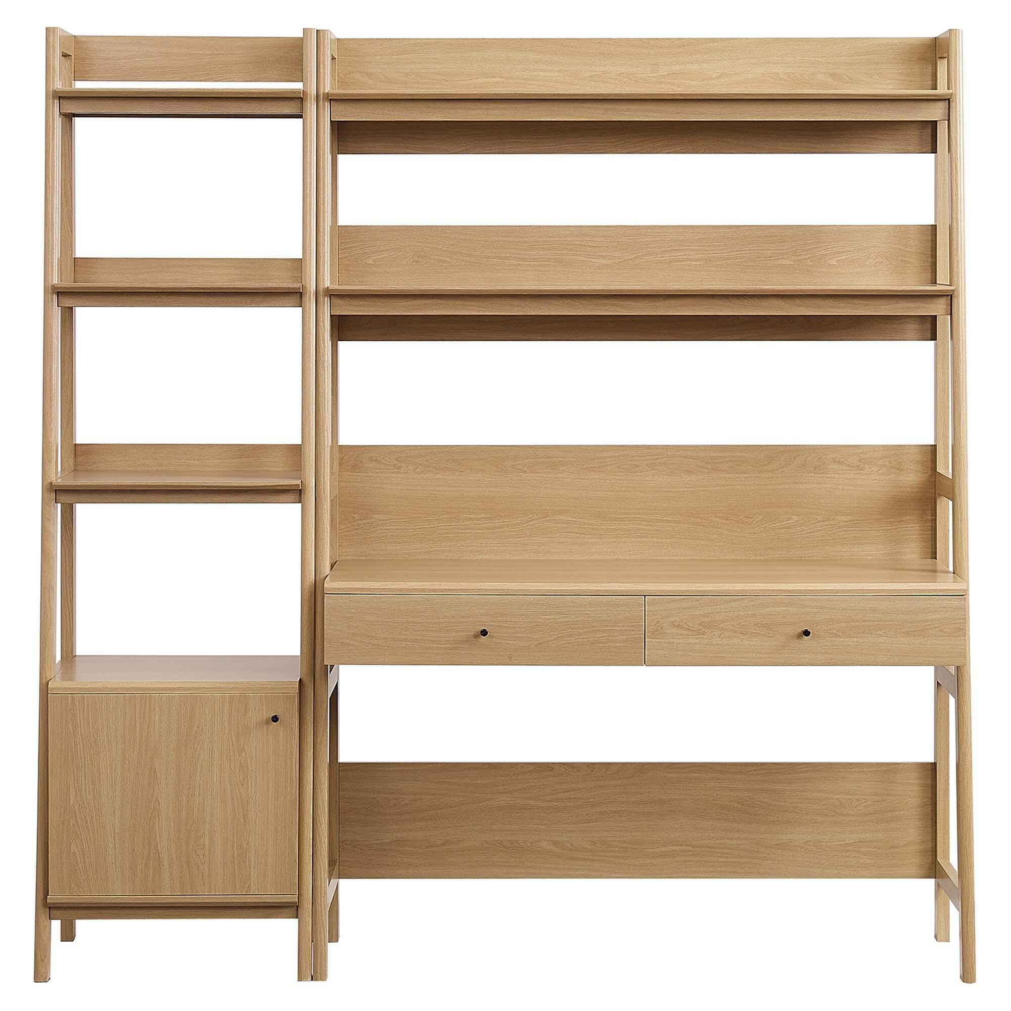 Modway Bixby 19" Home Office Desk and Bookshelf Set, , large