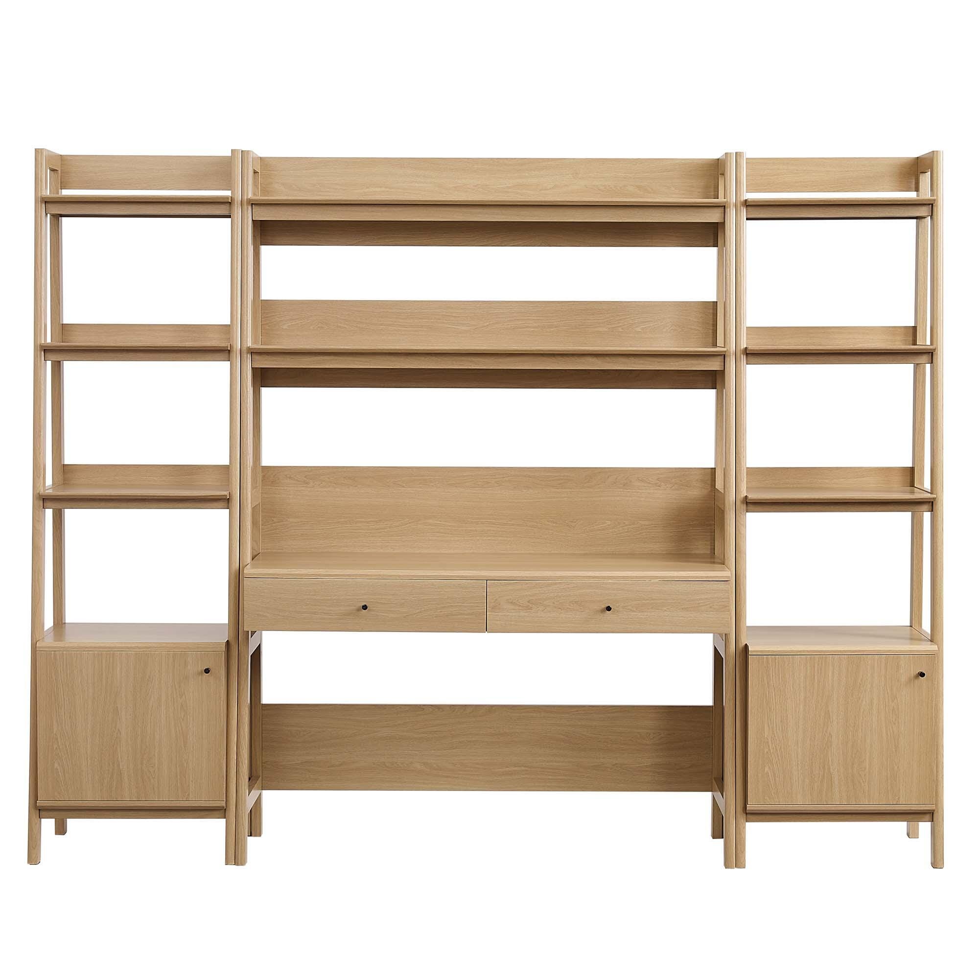 Modway Bixby 15" Home Office Desk and 2 Bookshelf Set, , large