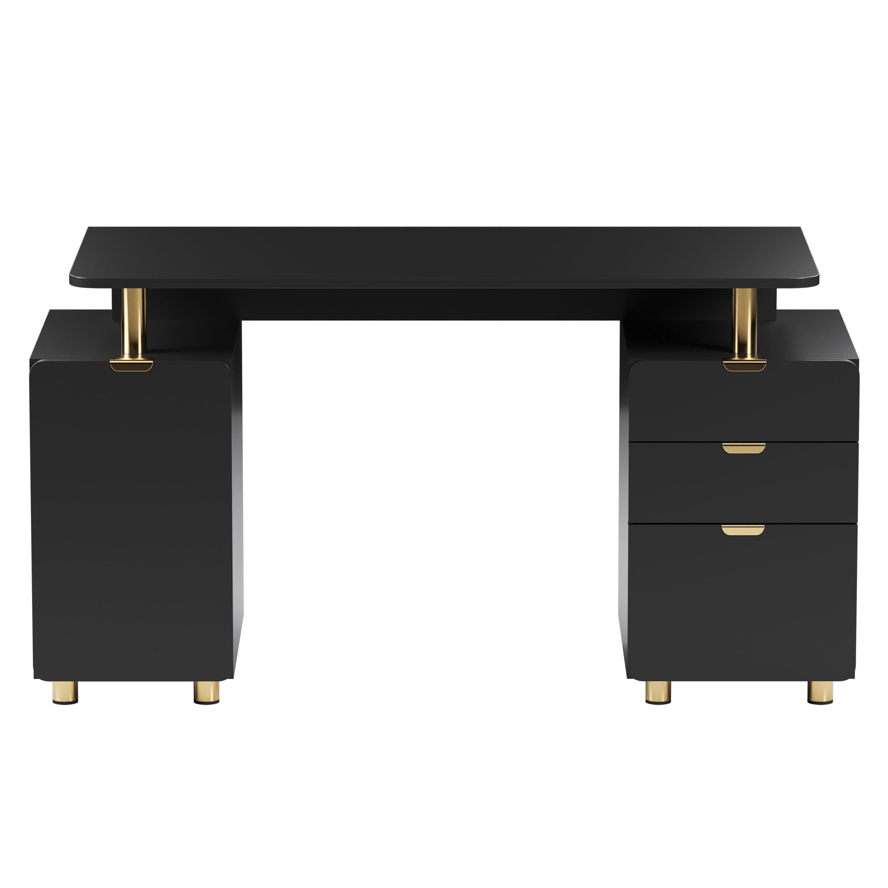 Techni Mobili 56" Home Office Desk, Black, large