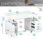 Techni Mobili 56" Home Office Desk, White, large