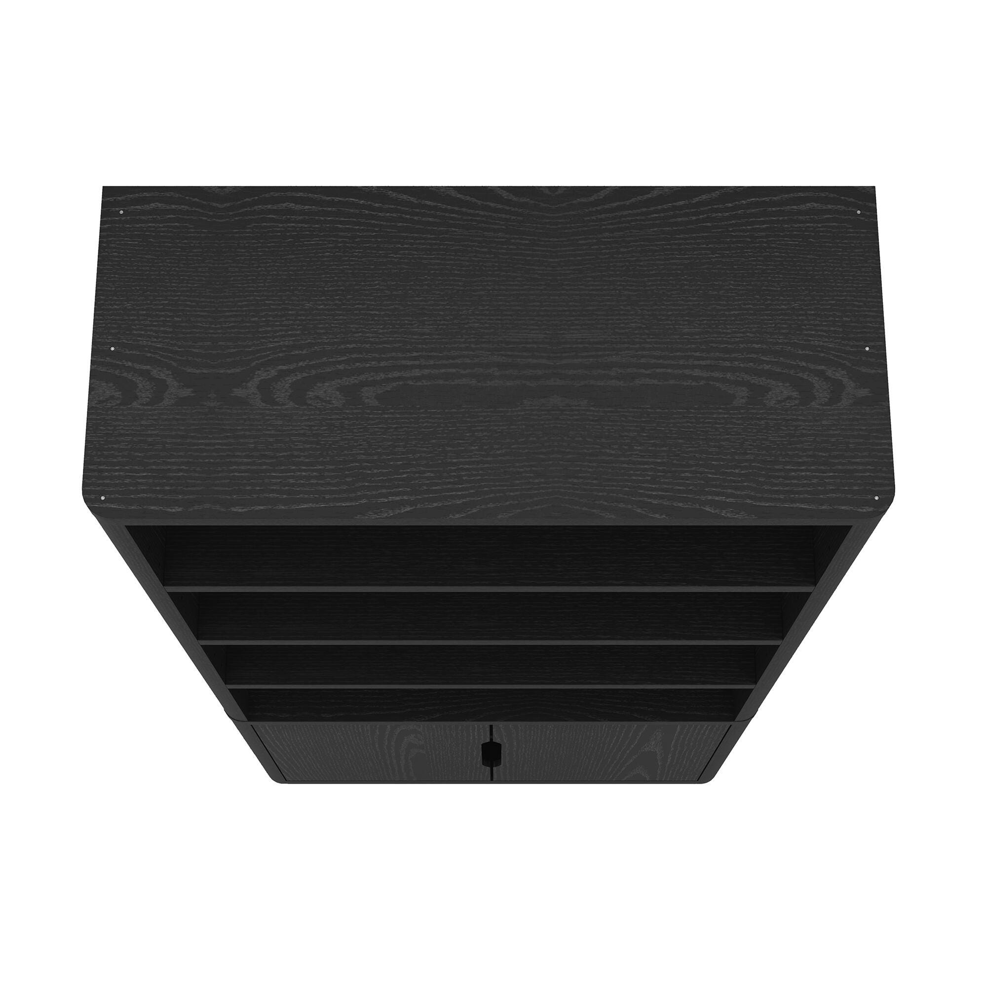 Manhattan Comfort Rivington 79" Bookcase, Black, large