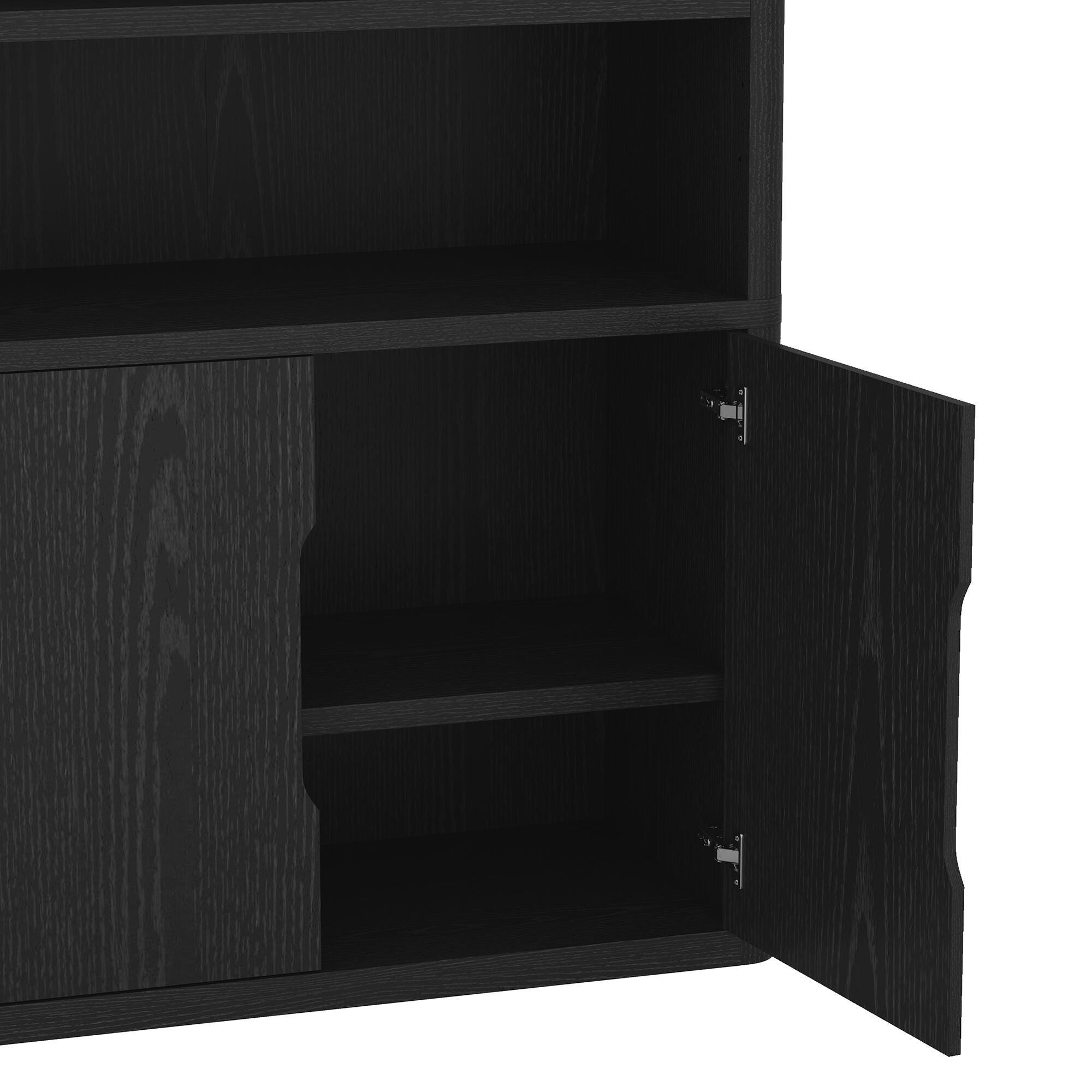 Manhattan Comfort Rivington 79" Bookcase, Black, large
