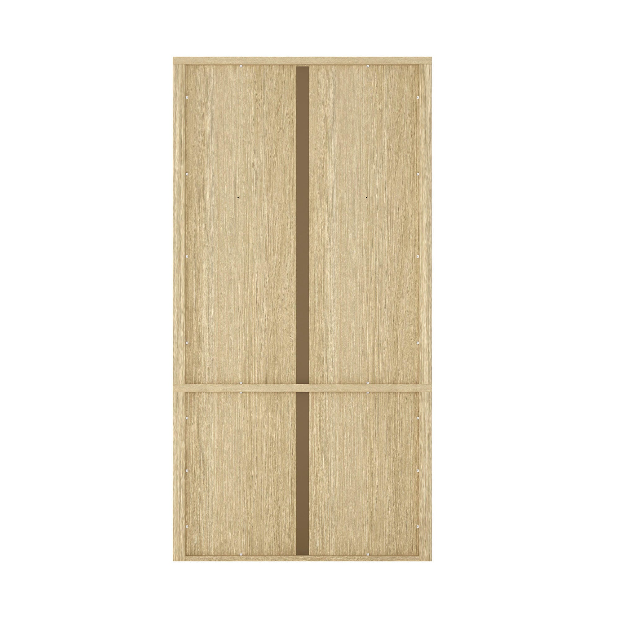 Manhattan Comfort Rivington 79" Bookcase, Natural Oak, large