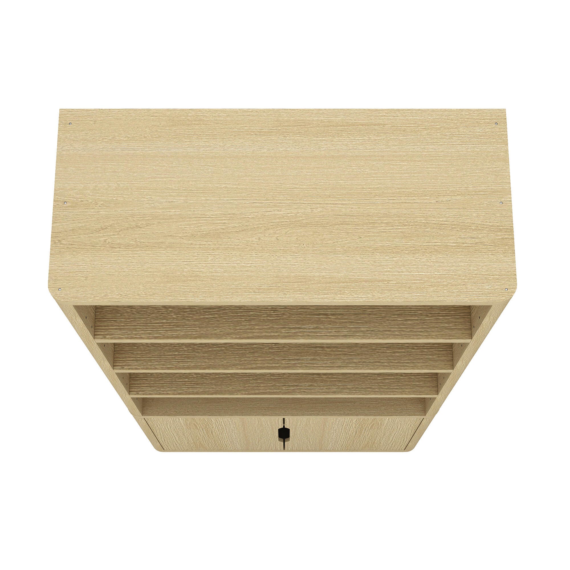 Manhattan Comfort Rivington 79" Bookcase, Natural Oak, large
