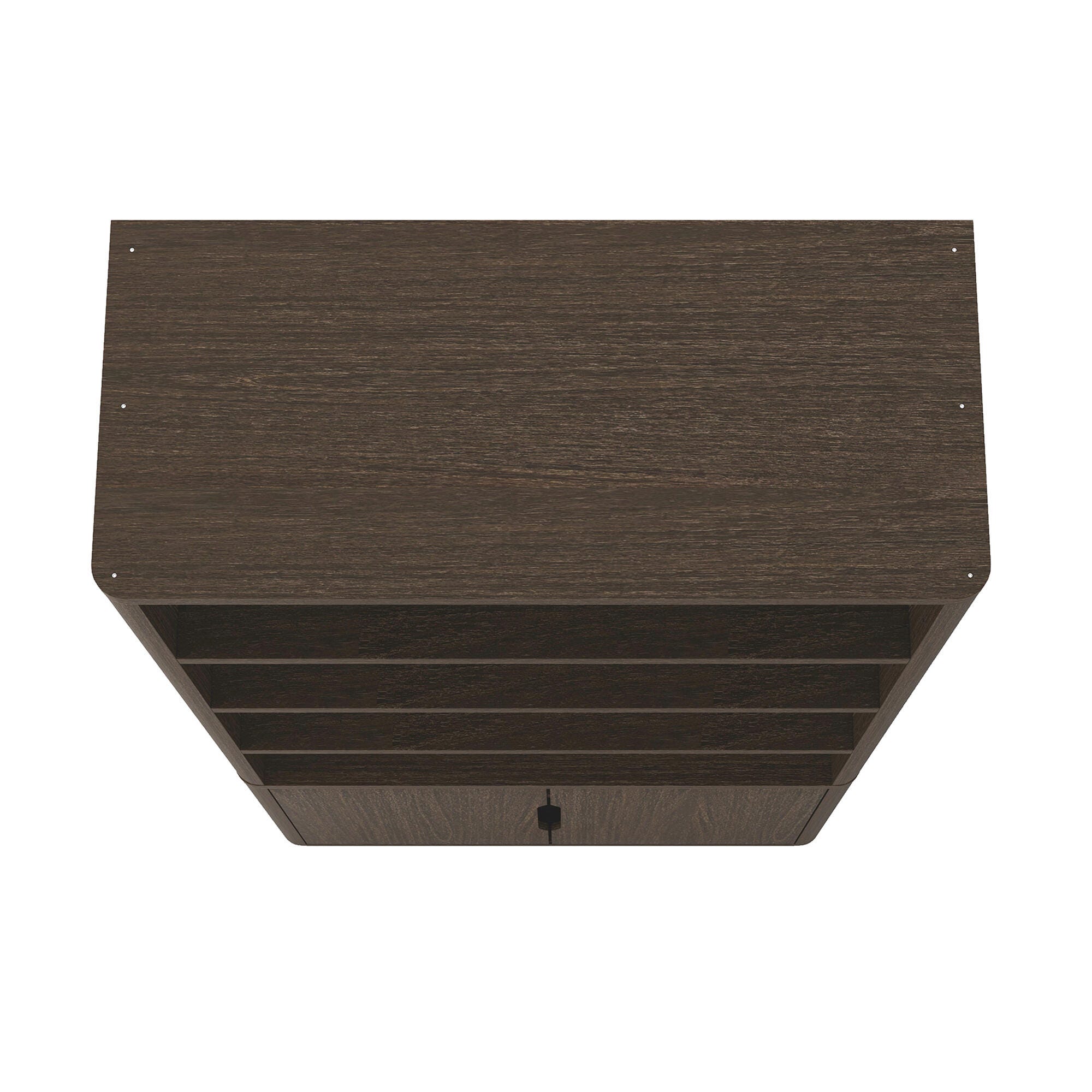 Manhattan Comfort Rivington 79" Bookcase, Walnut, large