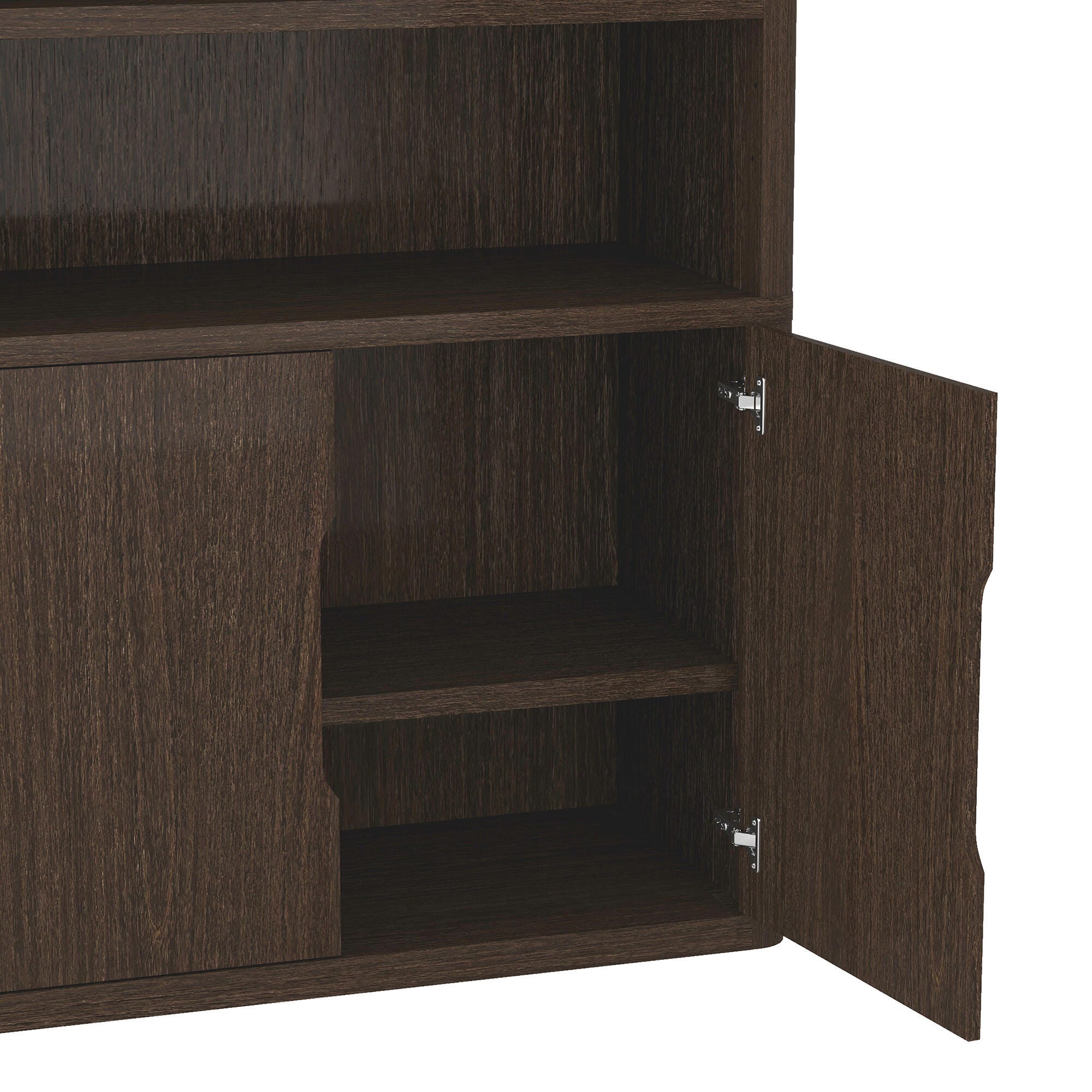 Manhattan Comfort Rivington 79" Bookcase, Walnut, large