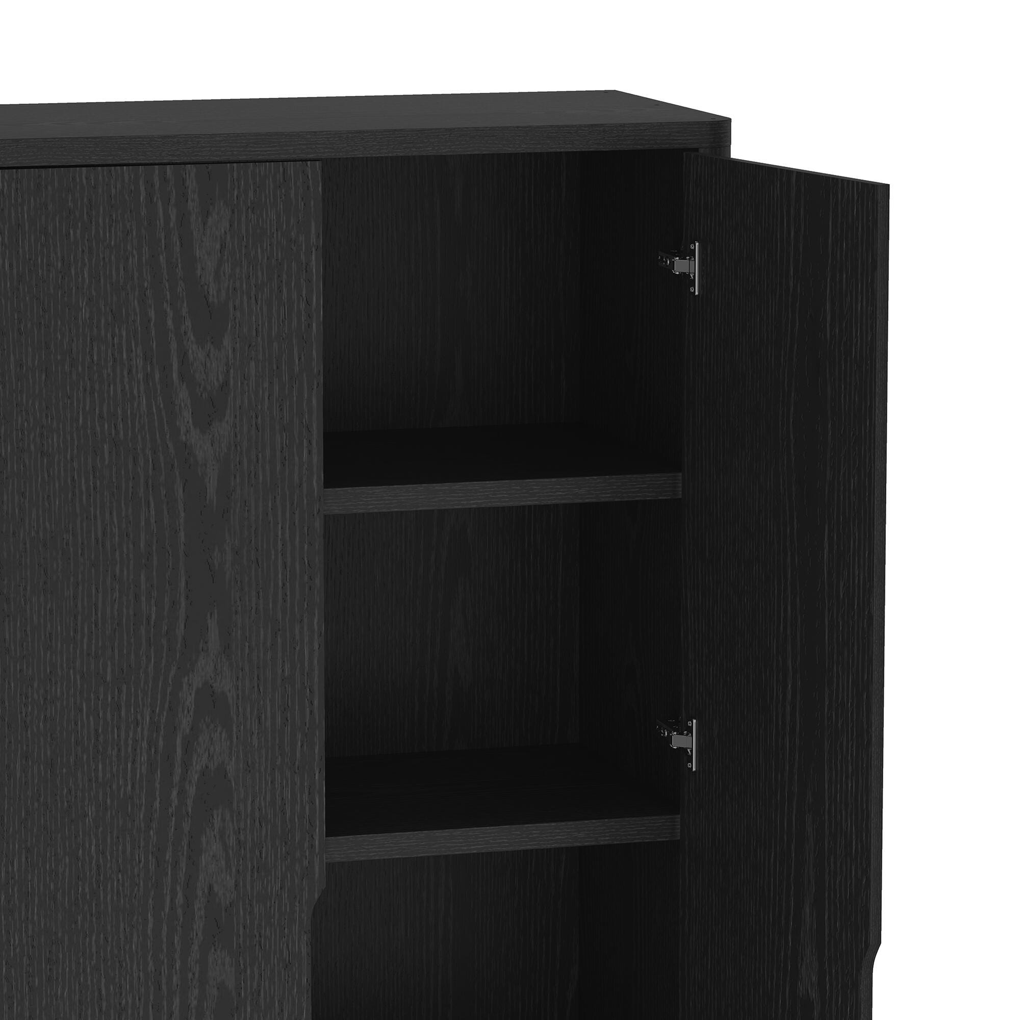 Manhattan Comfort Rivington 79" Bookcase, Black, large