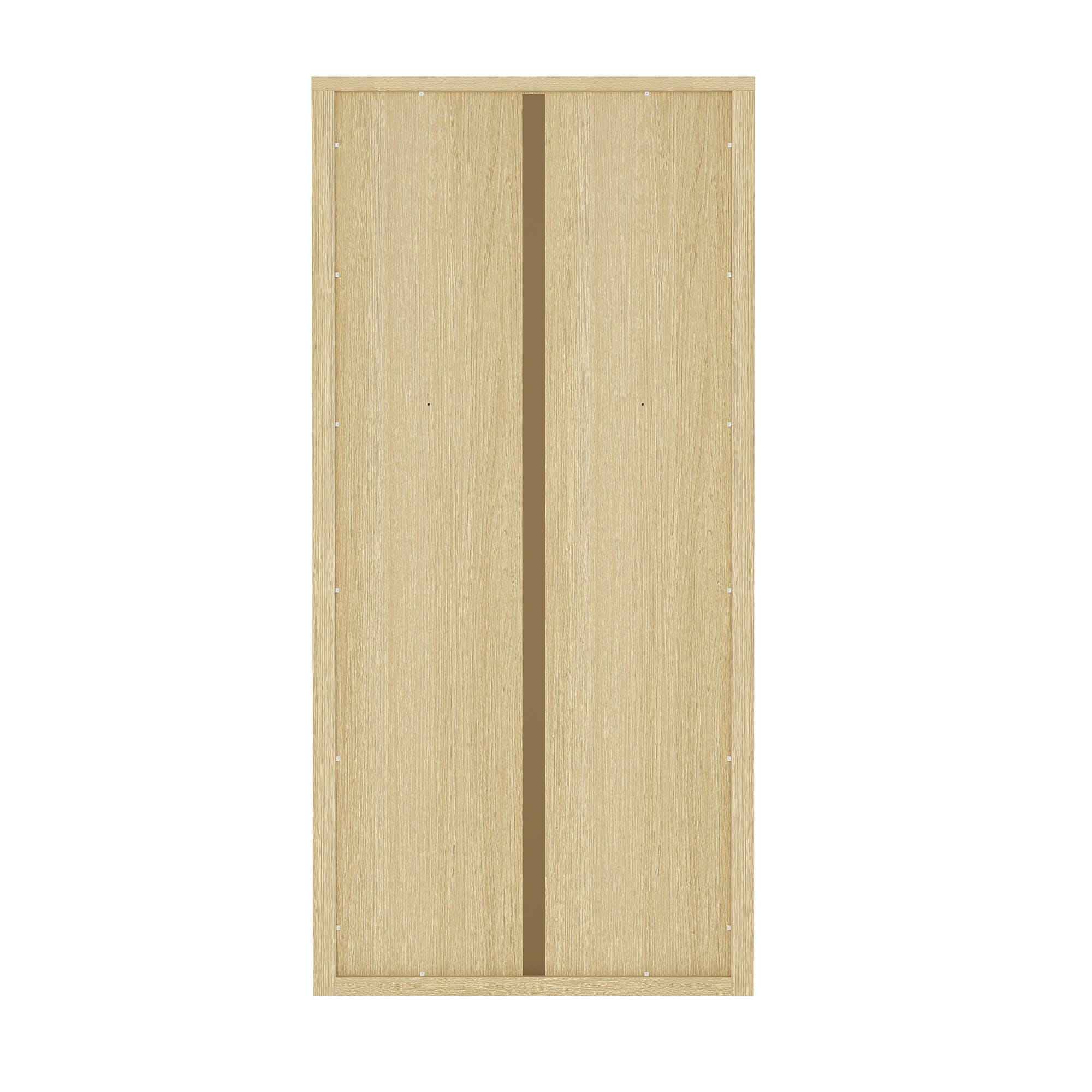 Manhattan Comfort Rivington 79" Bookcase, Natural Oak, large