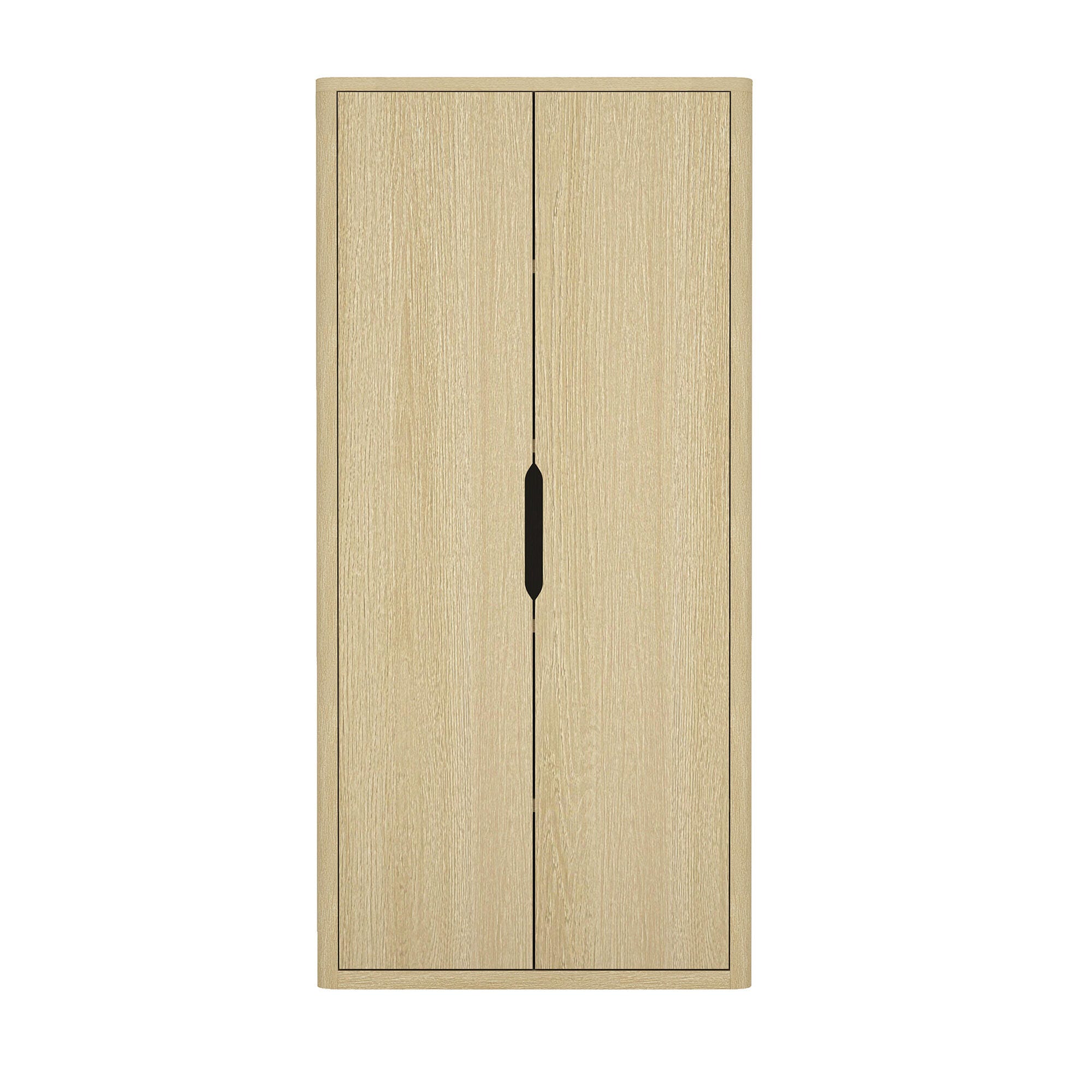 Manhattan Comfort Rivington 79" Bookcase, Natural Oak, large