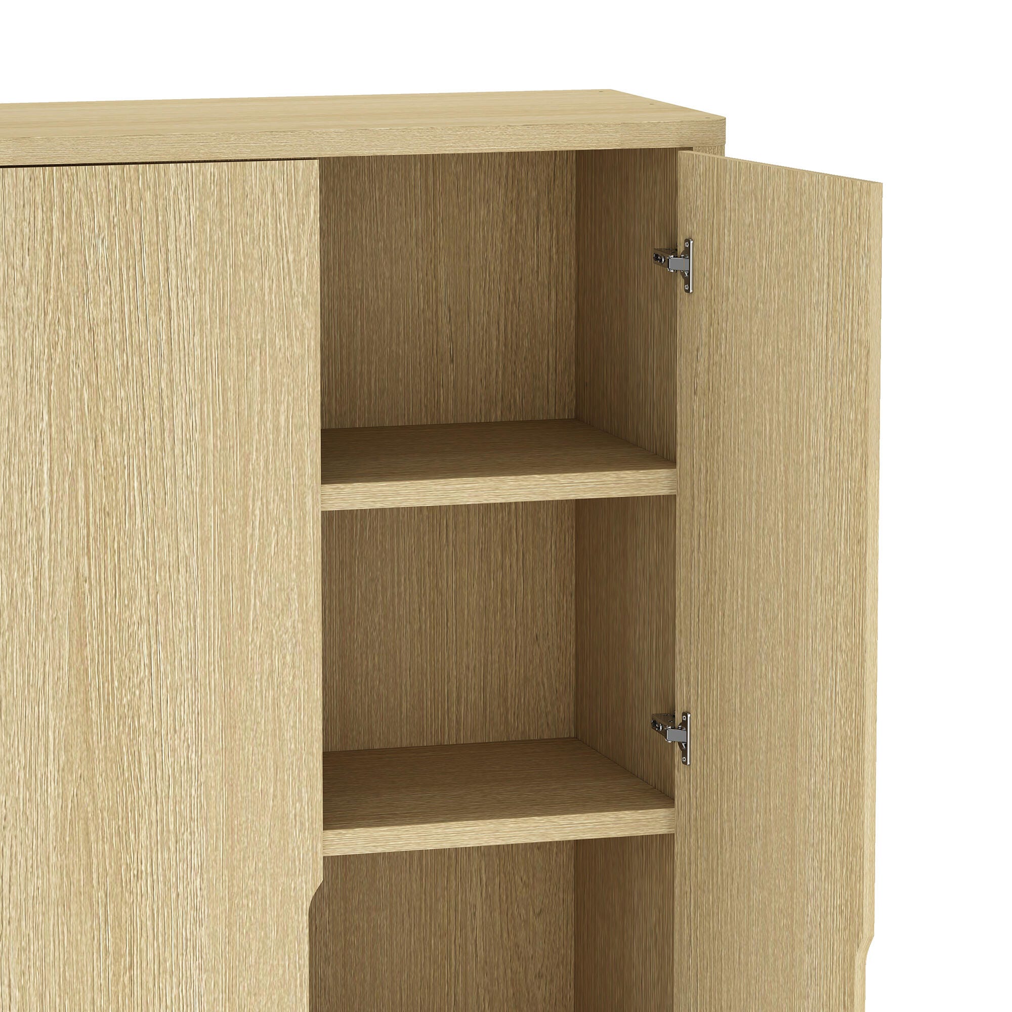 Manhattan Comfort Rivington 79" Bookcase, Natural Oak, large
