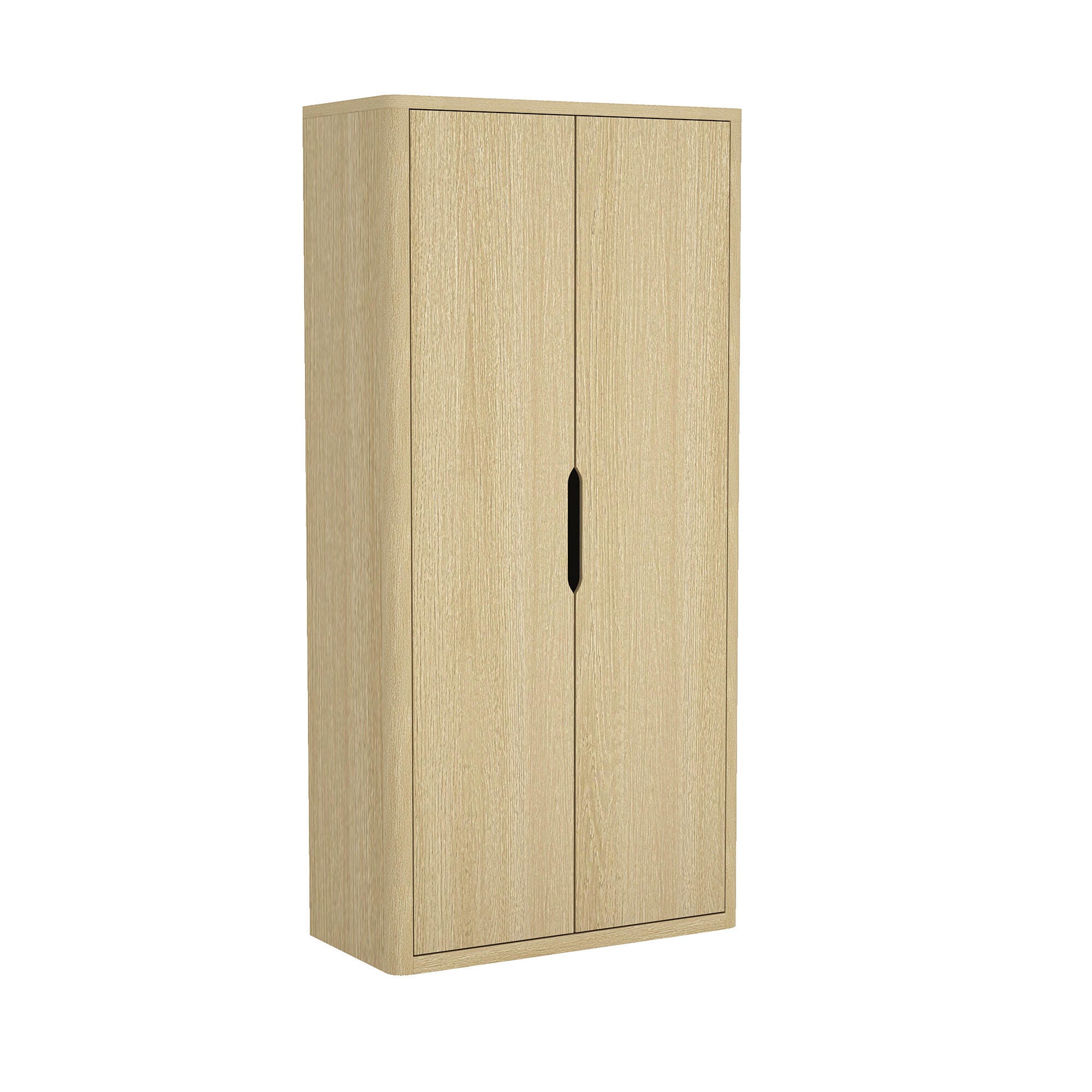 Manhattan Comfort Rivington 79" Bookcase, Natural Oak, large