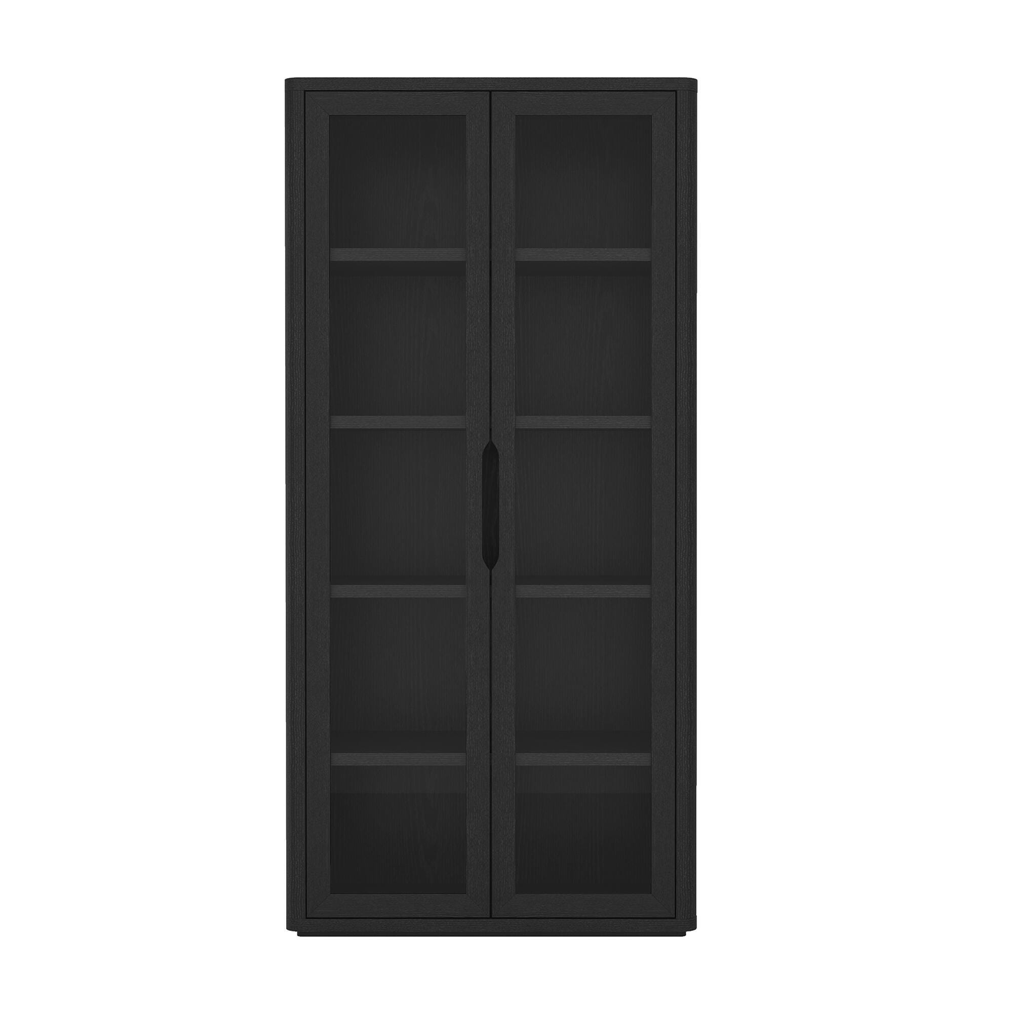 Manhattan Comfort Rivington 79" 5 Shelves Bookcase, Black, large