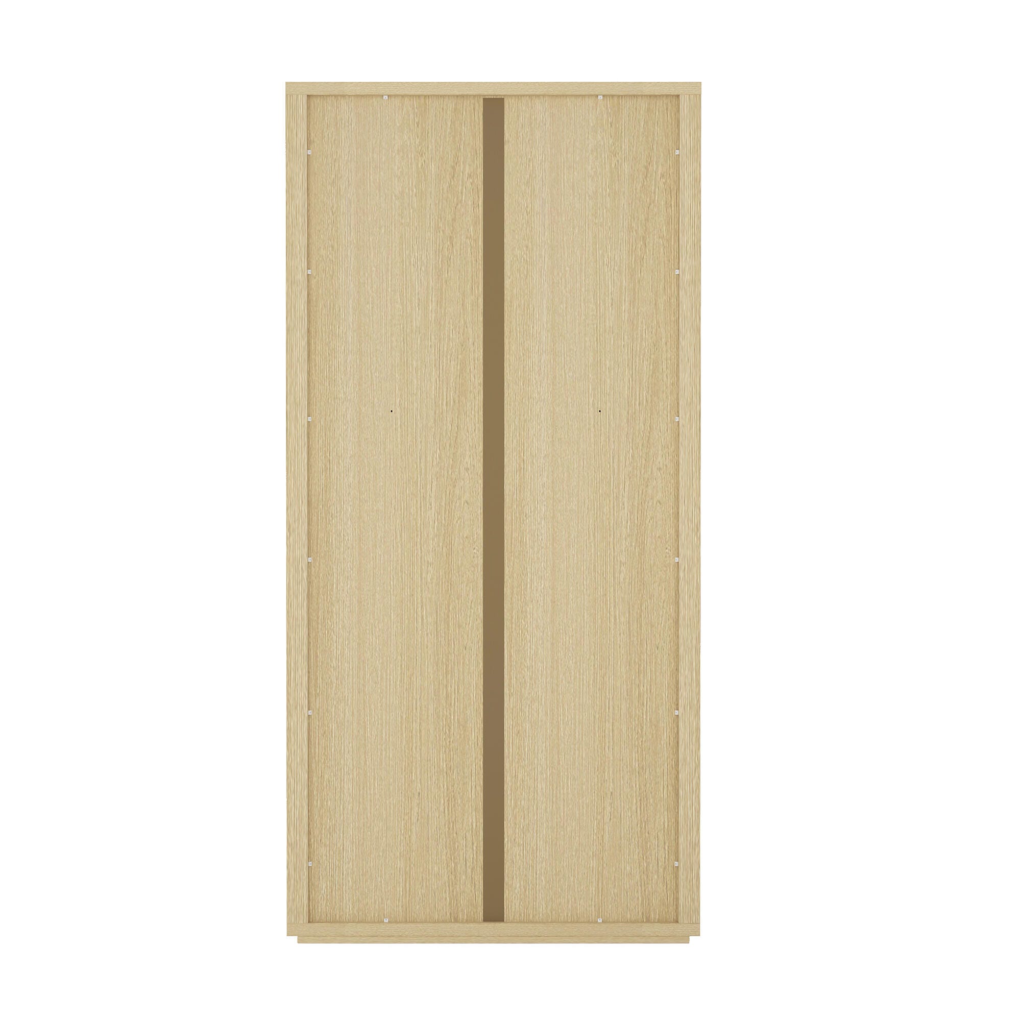 Manhattan Comfort Rivington 79" 5 Shelves Bookcase, Natural Oak, large