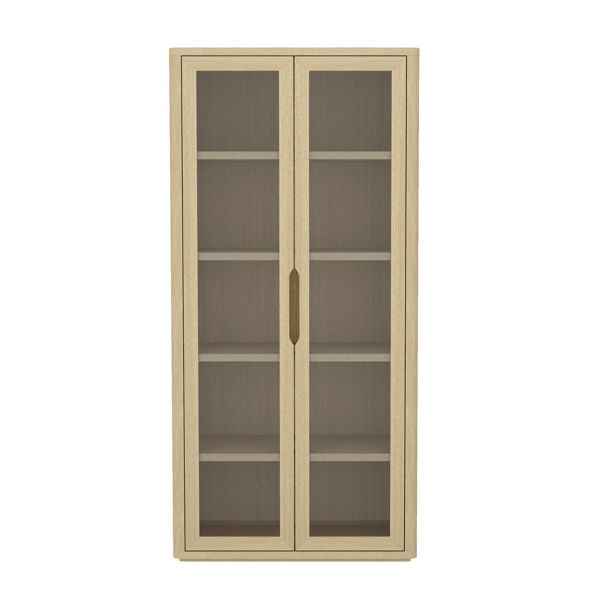 Manhattan Comfort Rivington 79" 5 Shelves Bookcase, Natural Oak, large
